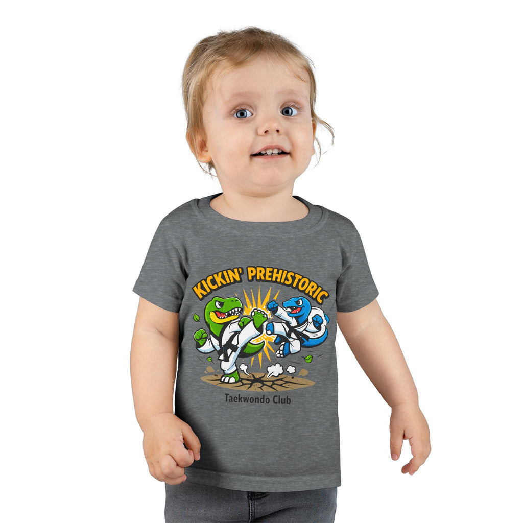 Kickin' Prehistoric Dino Karate Toddler T-shirt | Kids Martial Arts Tee