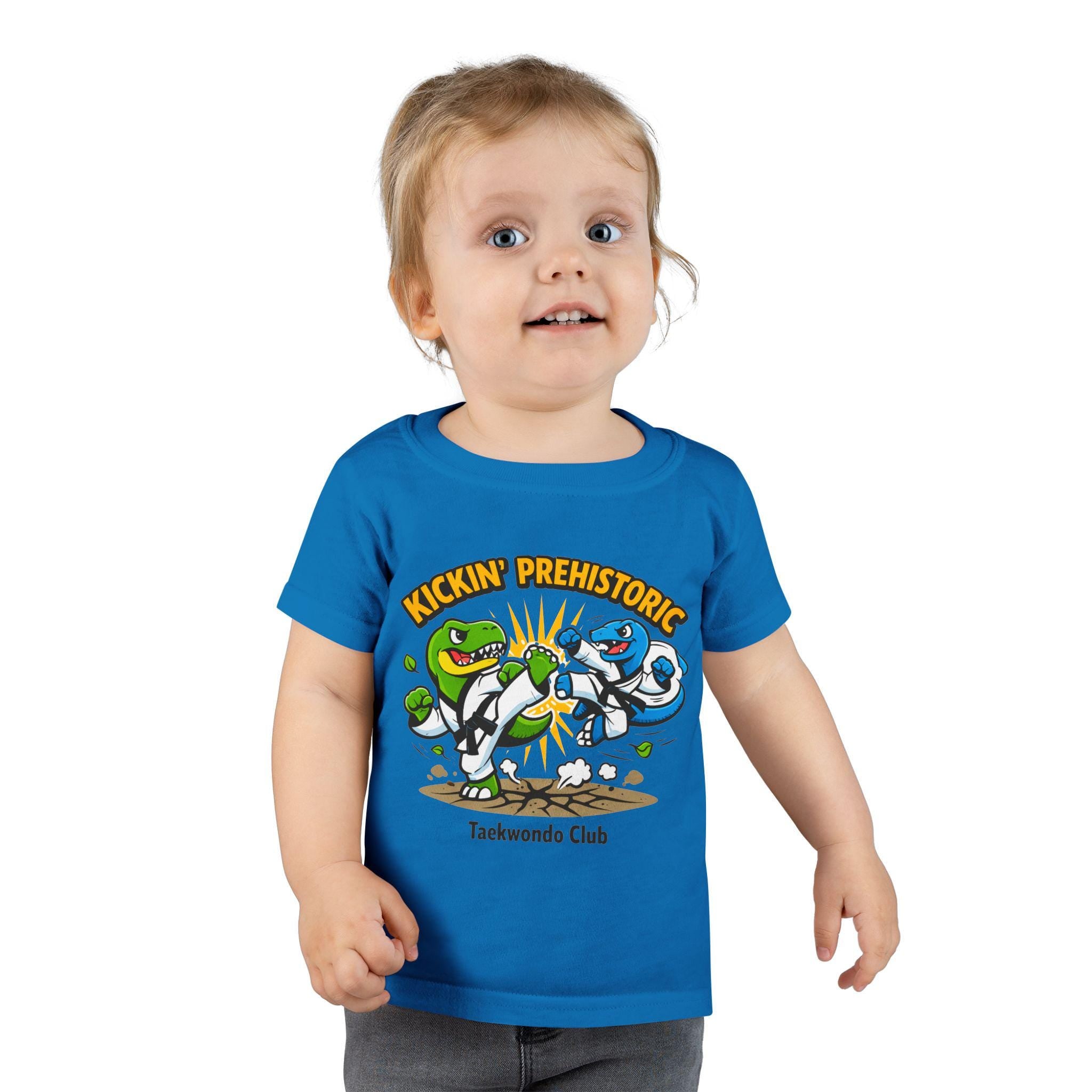 Kickin' Prehistoric Dino Karate Toddler T-shirt | Kids Martial Arts Tee