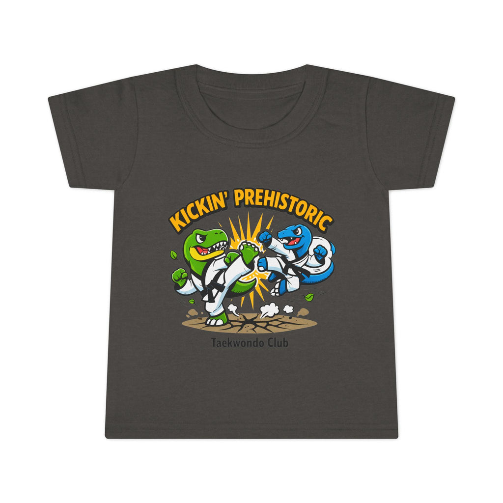 Kickin' Prehistoric Dino Karate Toddler T-shirt | Kids Martial Arts Tee