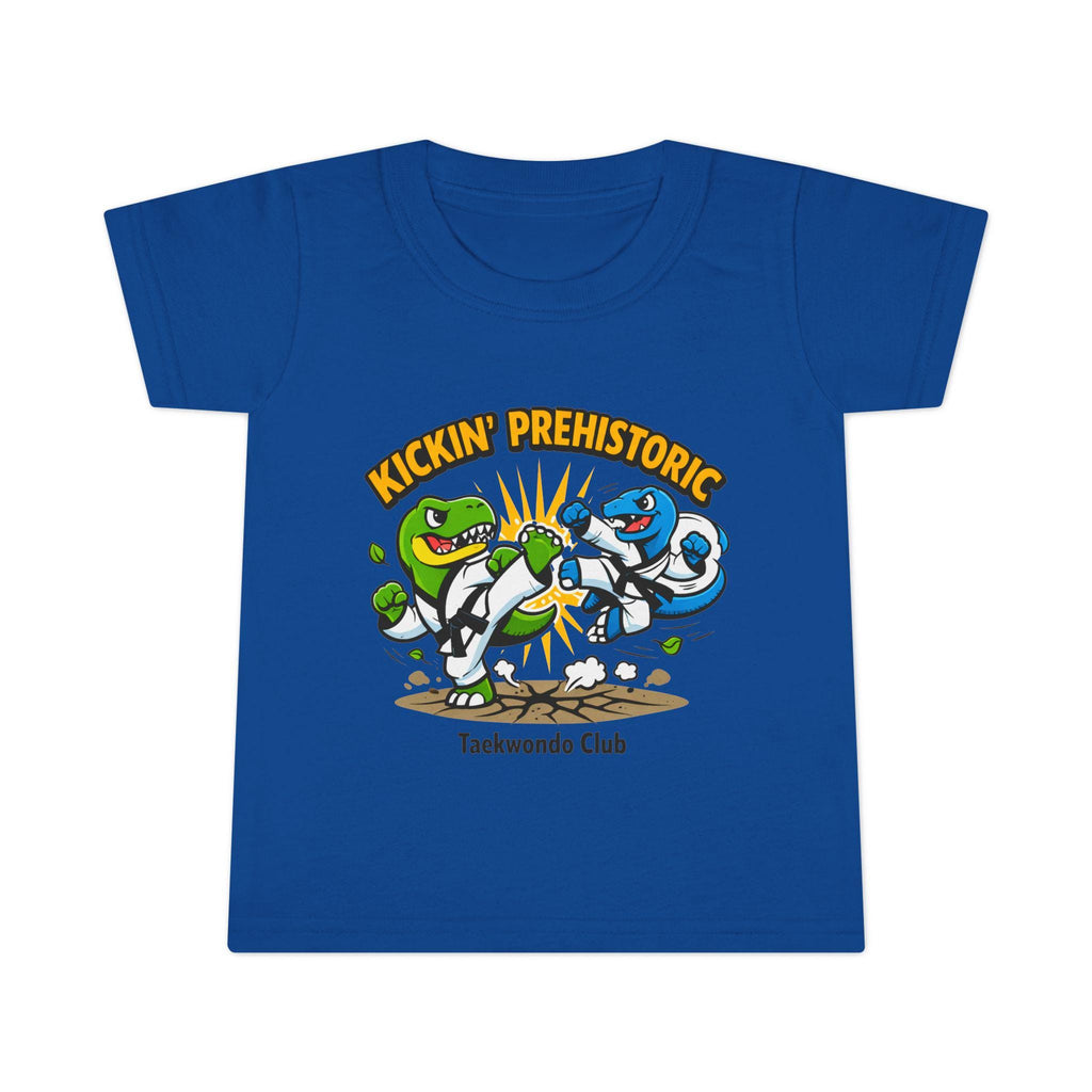 Kickin' Prehistoric Dino Karate Toddler T-shirt | Kids Martial Arts Tee