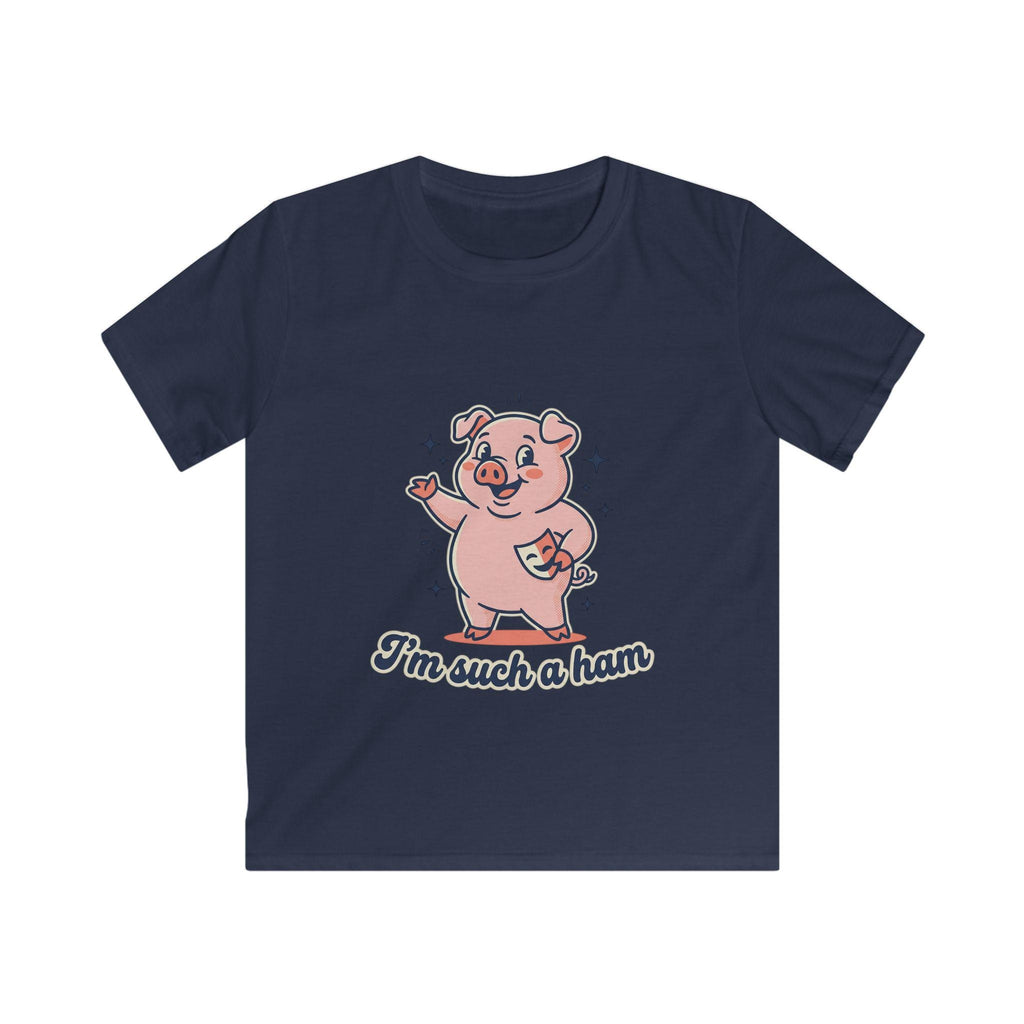 Pink Cartoon Pig "I'm Such a Ham" Kids Tee | Cute Animal Shirt