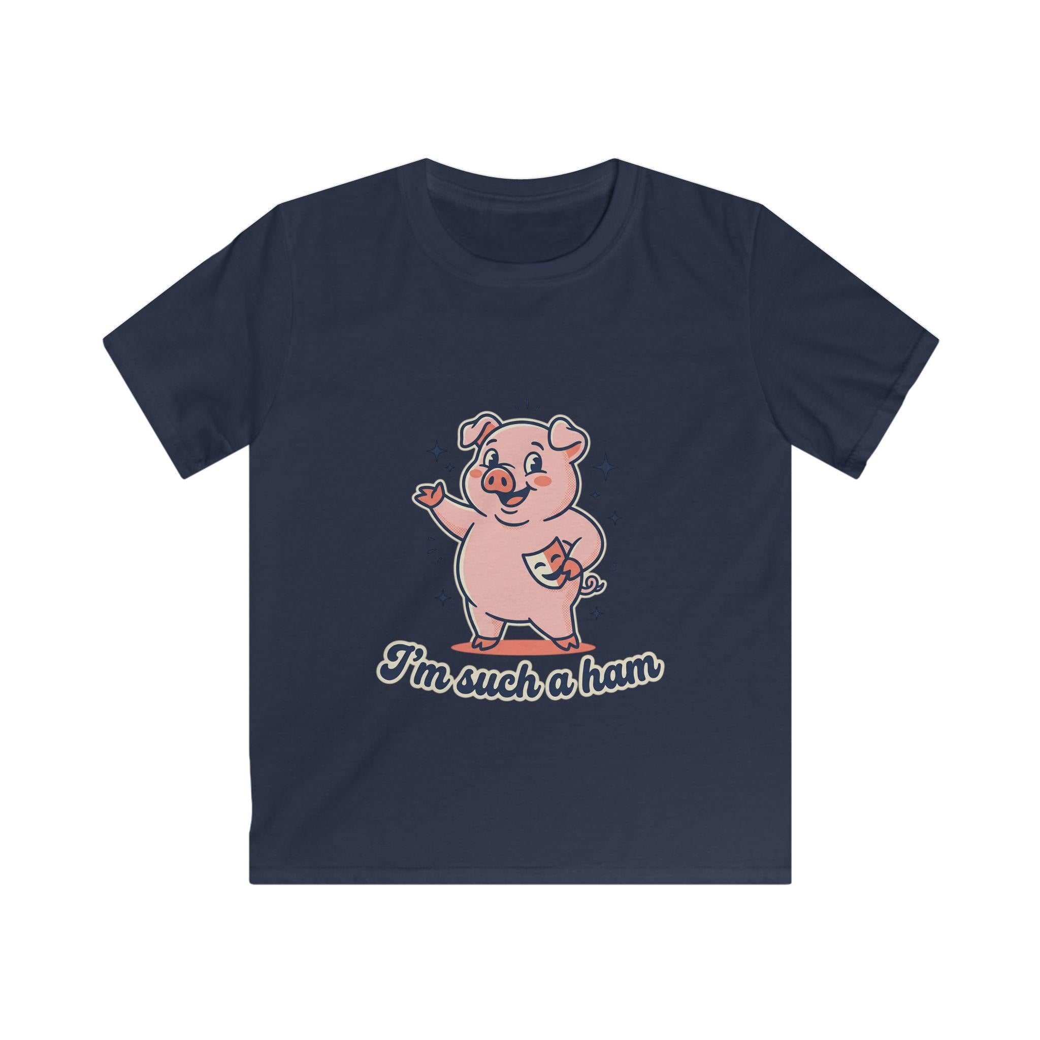 Pink Cartoon Pig "I'm Such a Ham" Kids Tee | Cute Animal Shirt