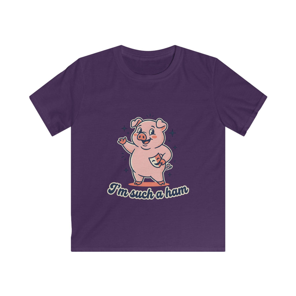 Pink Cartoon Pig "I'm Such a Ham" Kids Tee | Cute Animal Shirt
