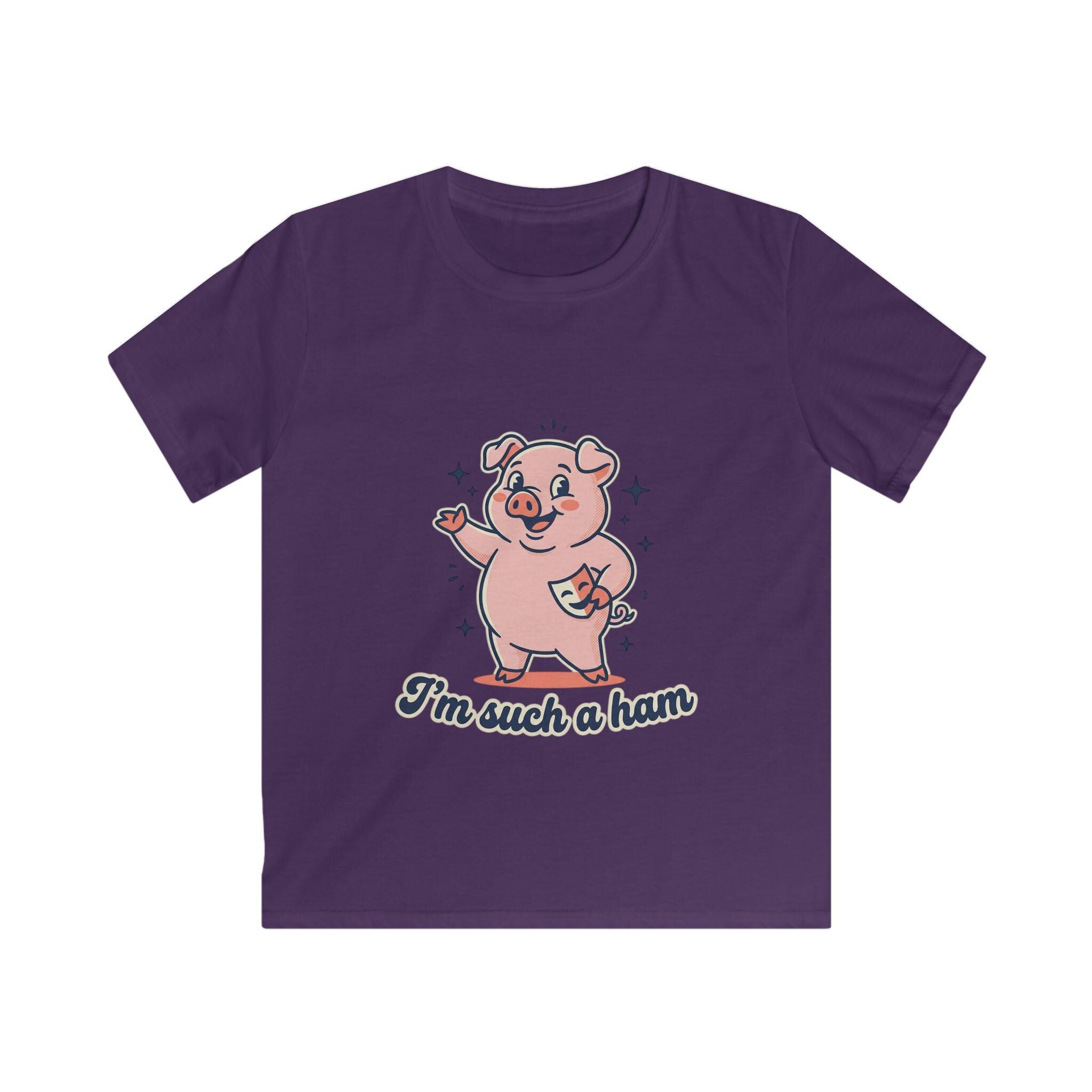Pink Cartoon Pig "I'm Such a Ham" Kids Tee | Cute Animal Shirt