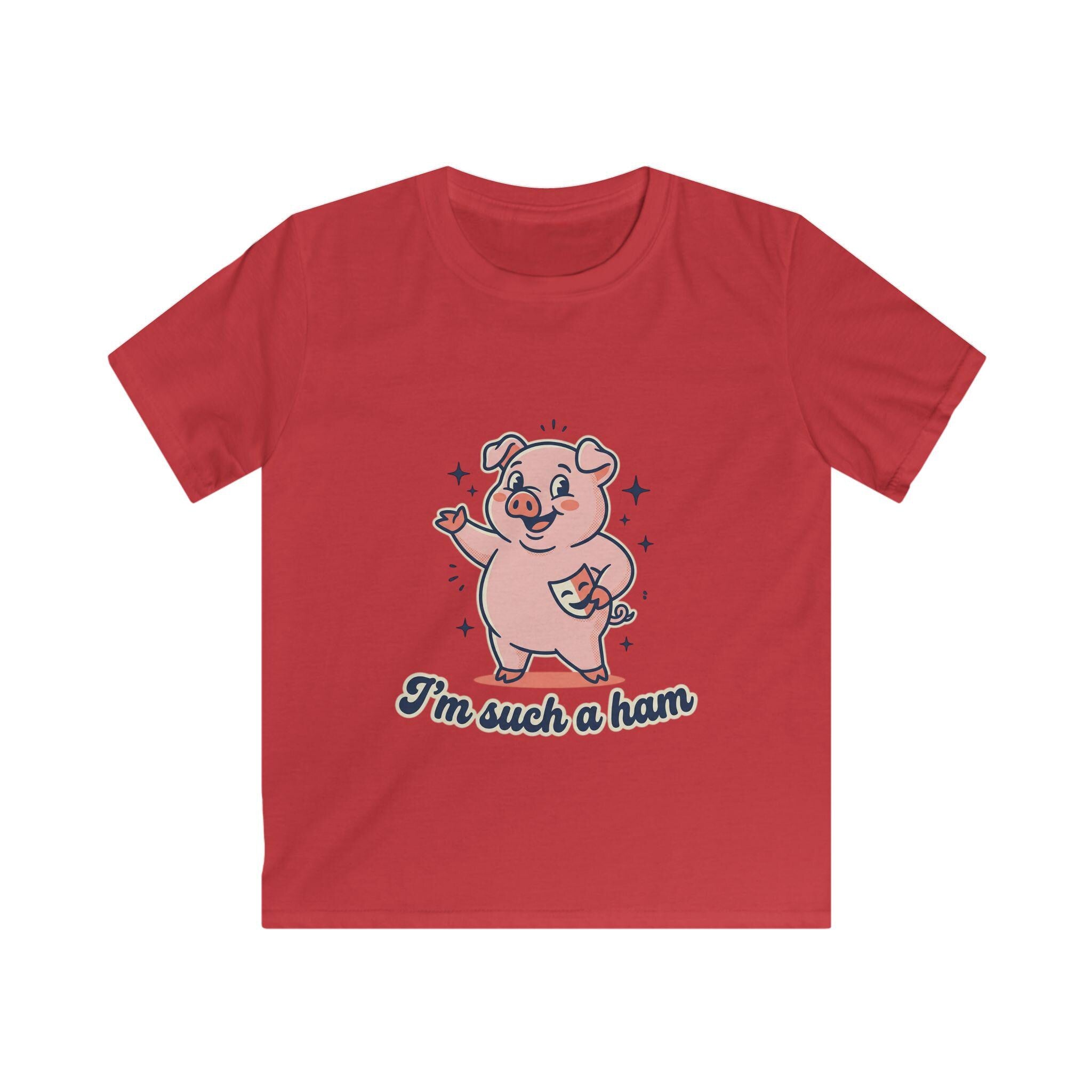 Pink Cartoon Pig "I'm Such a Ham" Kids Tee | Cute Animal Shirt