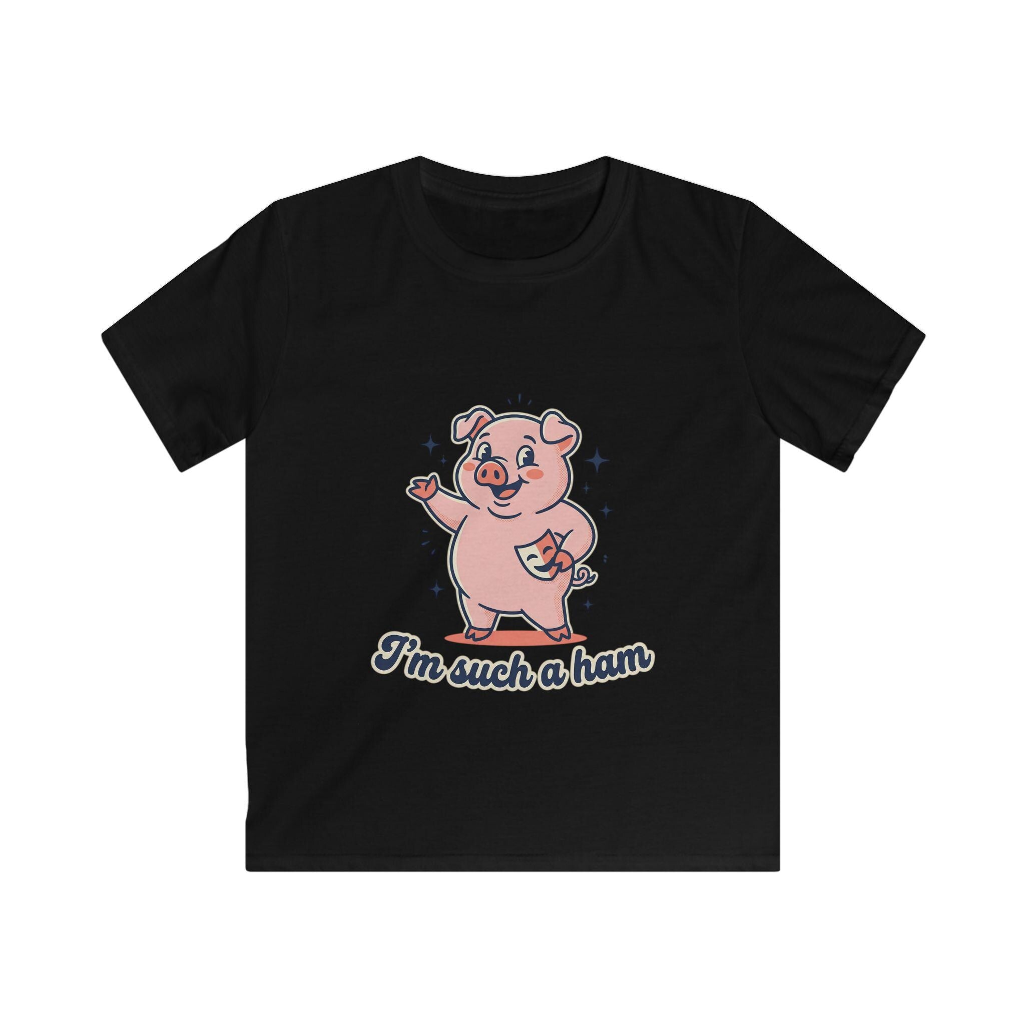 Pink Cartoon Pig "I'm Such a Ham" Kids Tee | Cute Animal Shirt