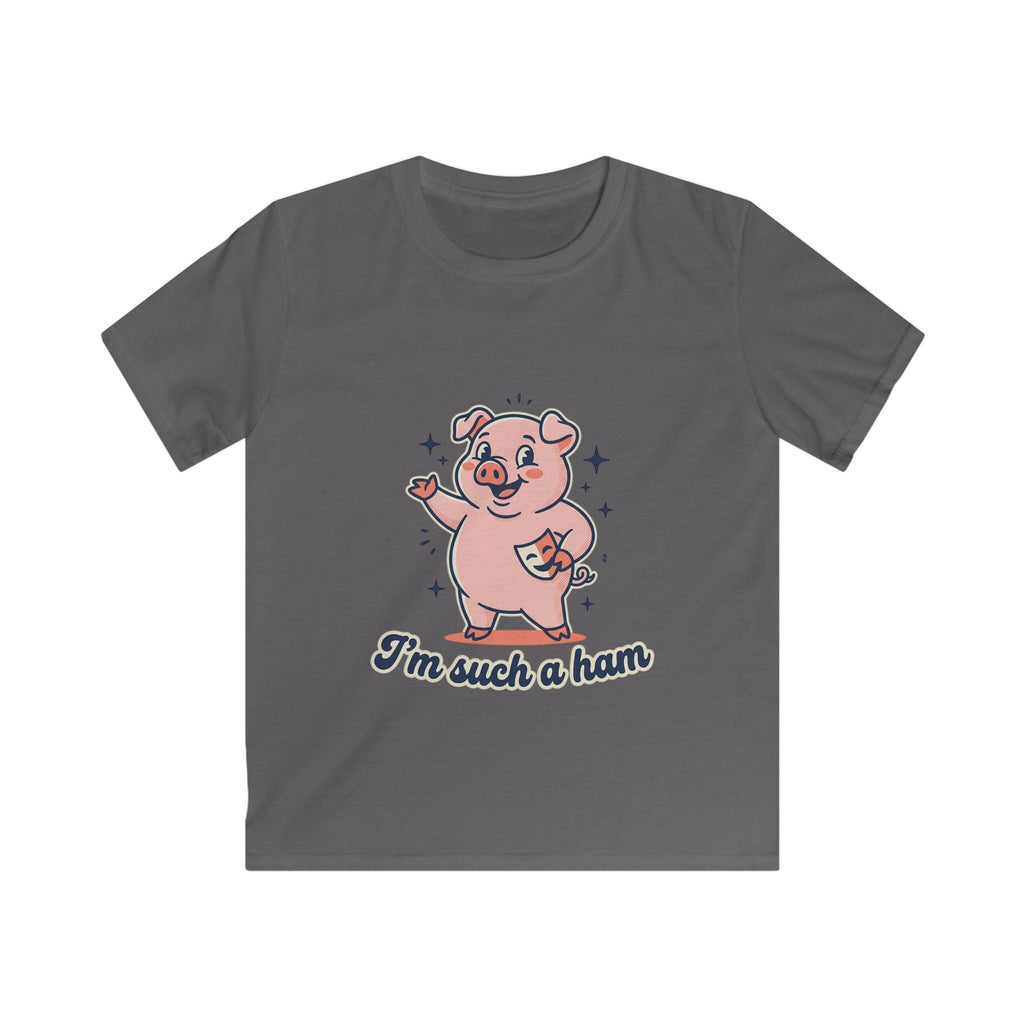 Pink Cartoon Pig "I'm Such a Ham" Kids Tee | Cute Animal Shirt