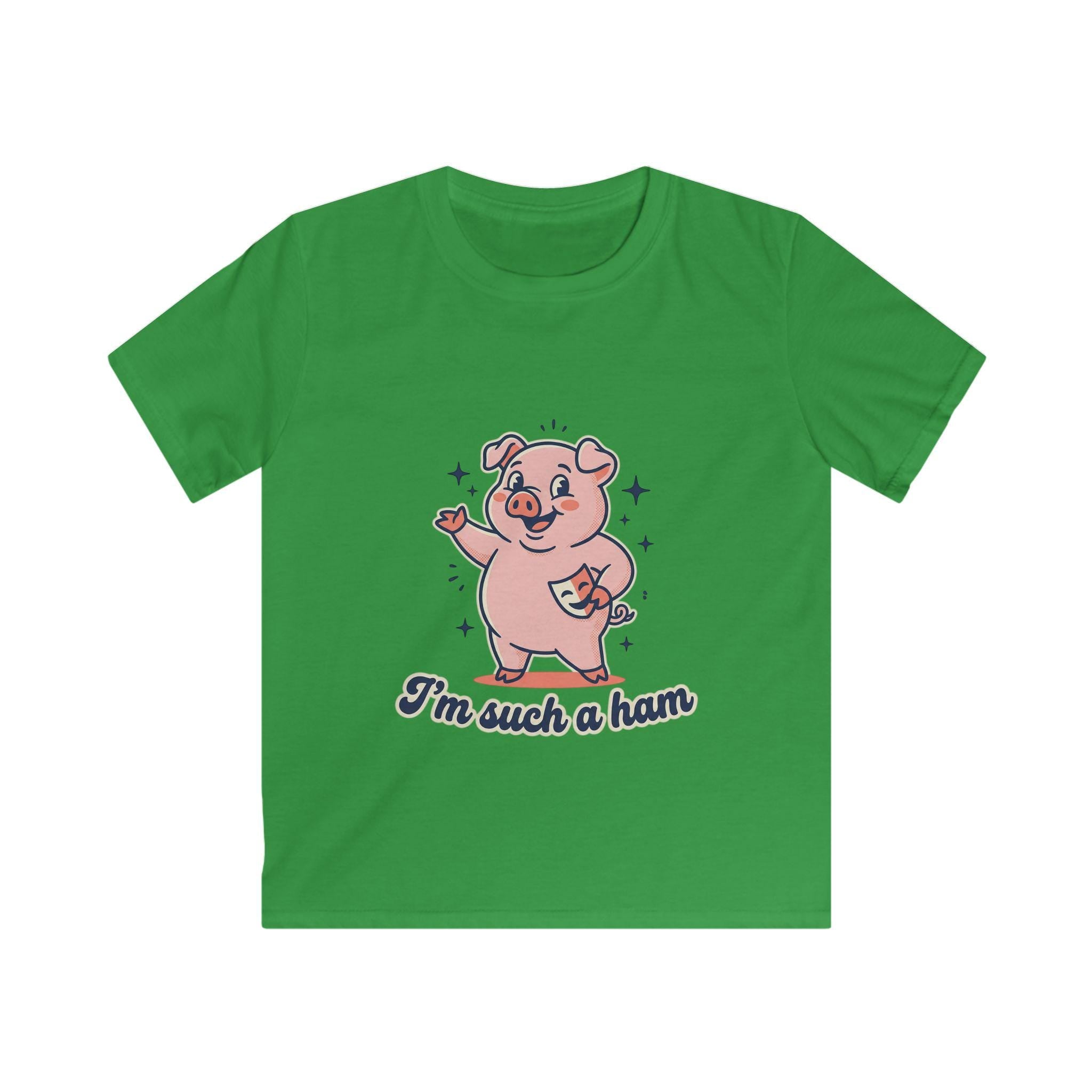 Pink Cartoon Pig "I'm Such a Ham" Kids Tee | Cute Animal Shirt