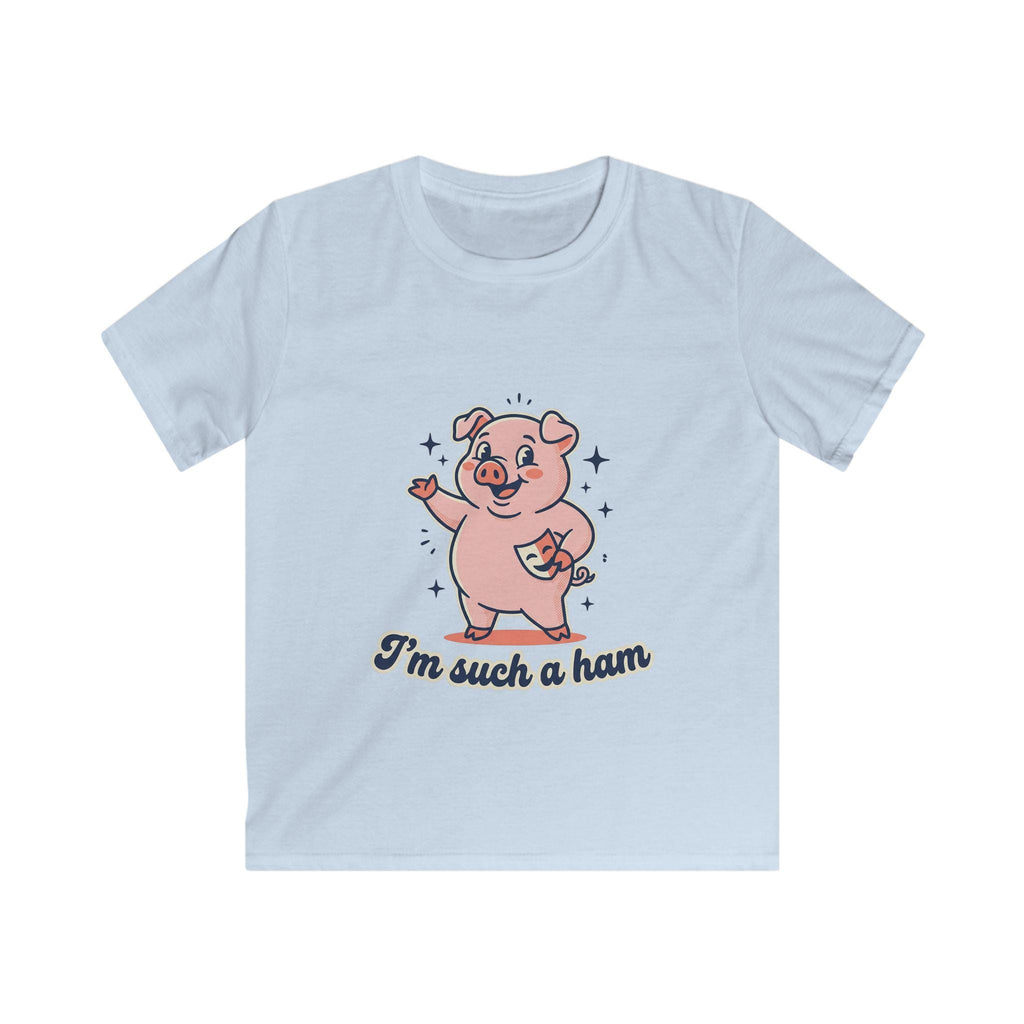 Pink Cartoon Pig "I'm Such a Ham" Kids Tee | Cute Animal Shirt