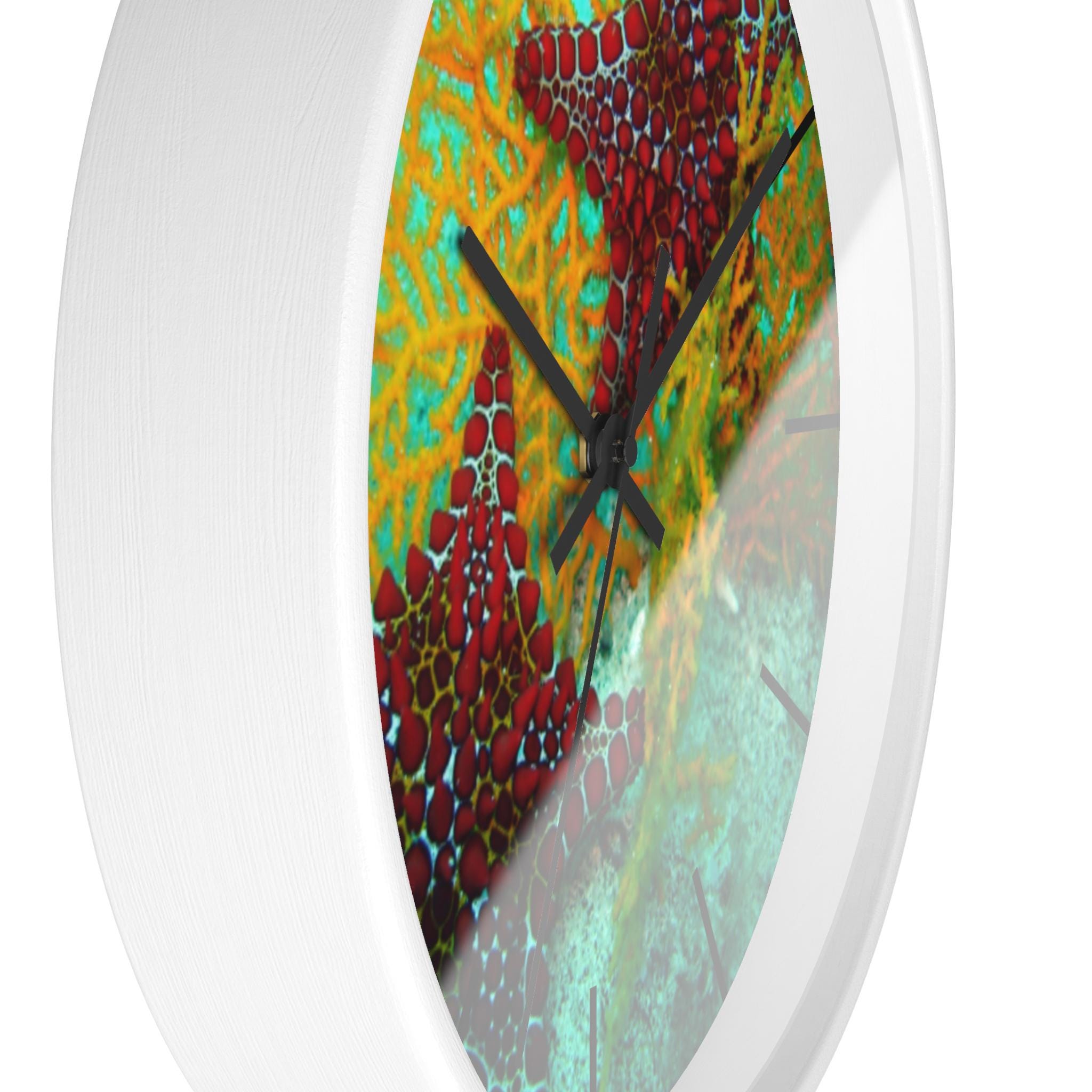 Red Starfish Coral Wall Clock | Ocean Seascape Beach Decor