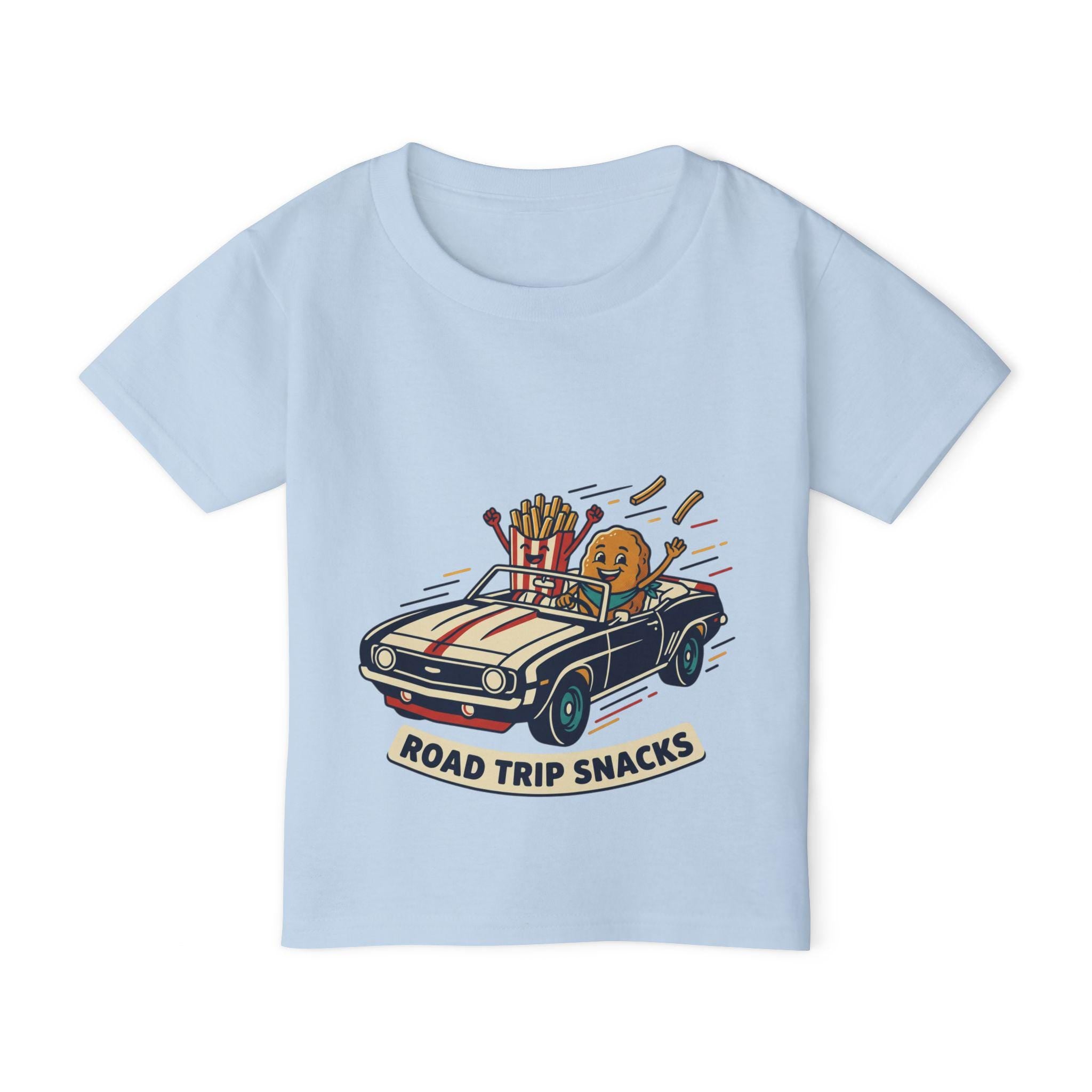 Road Trip Snacks Toddler T-shirt | Cartoon Fries & Cookie Car