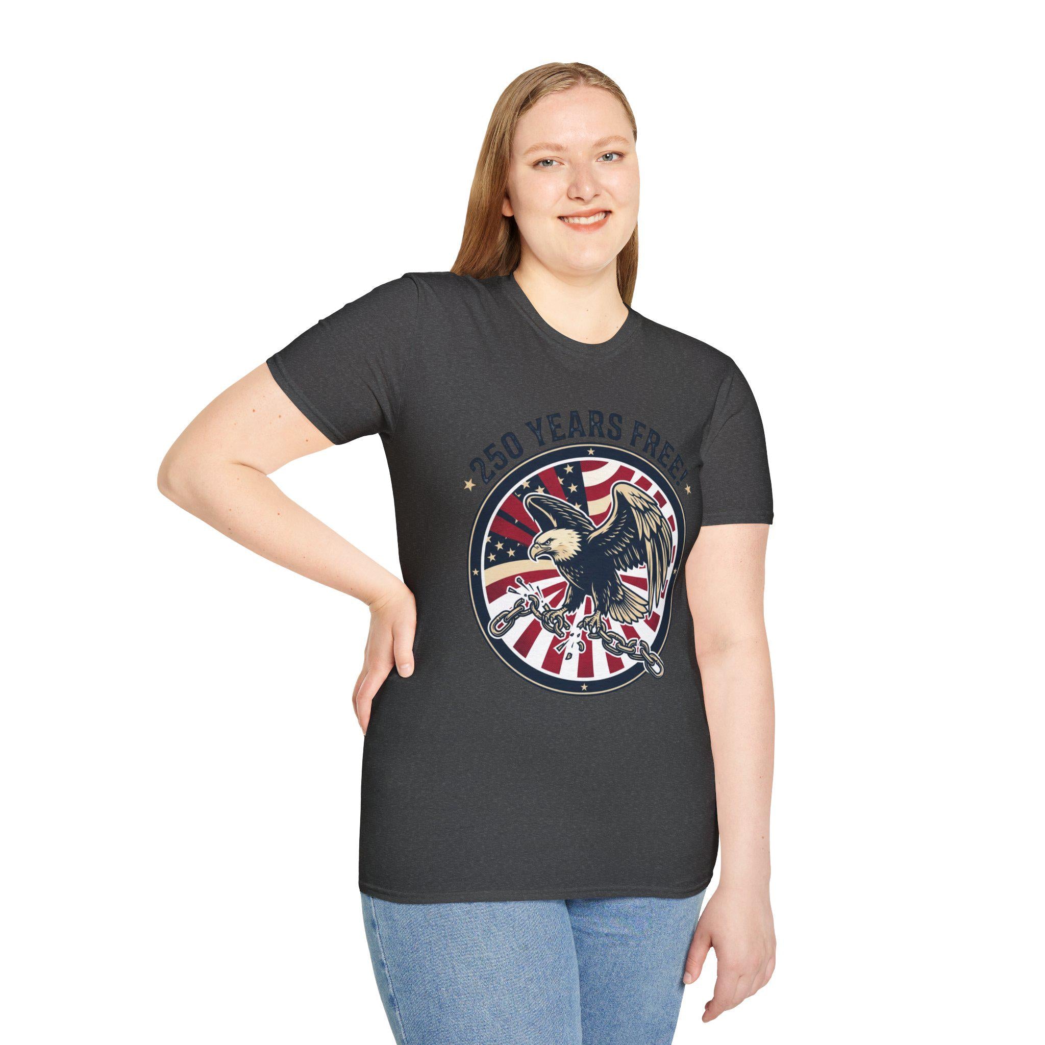 250 Years Free Eagle T-Shirt | American Flag Patriotic Vintage