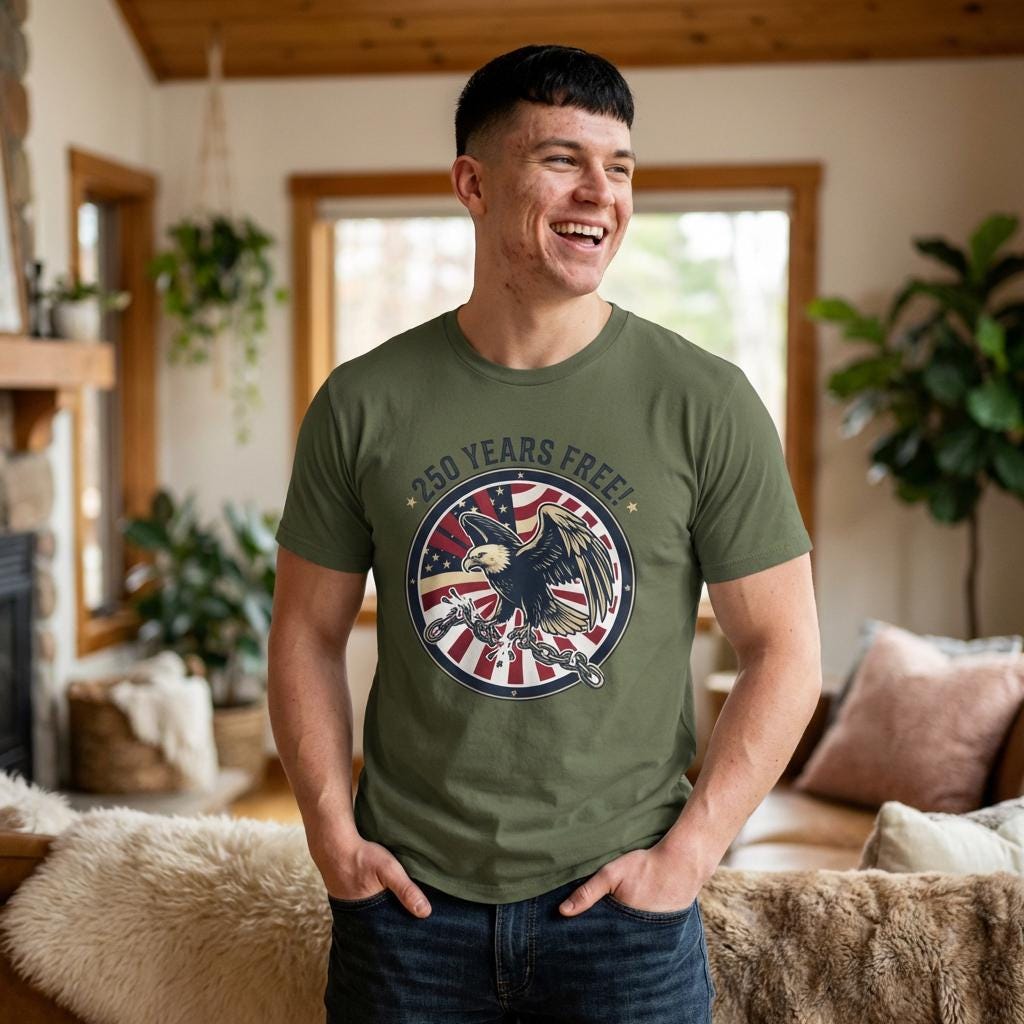 250 Years Free Eagle T-Shirt | American Flag Patriotic Vintage