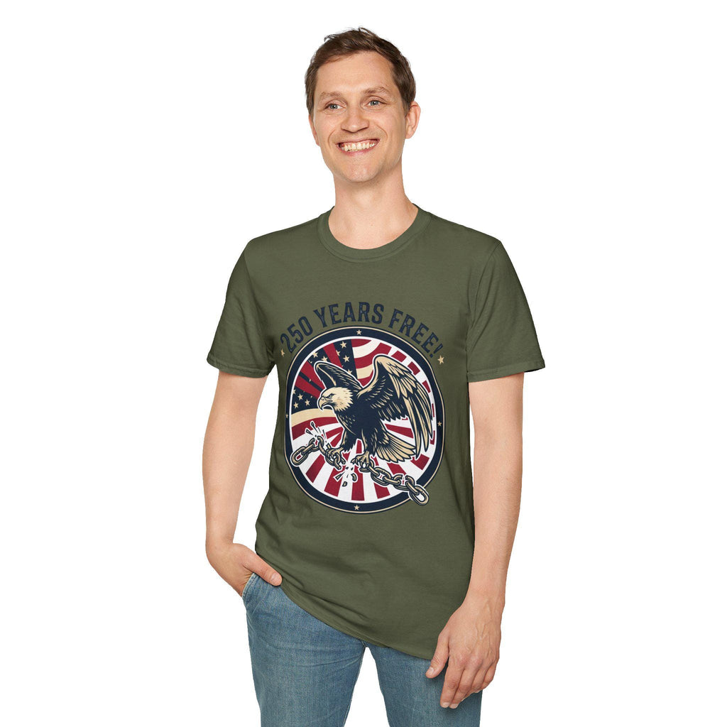 250 Years Free Eagle T-Shirt | American Flag Patriotic Vintage
