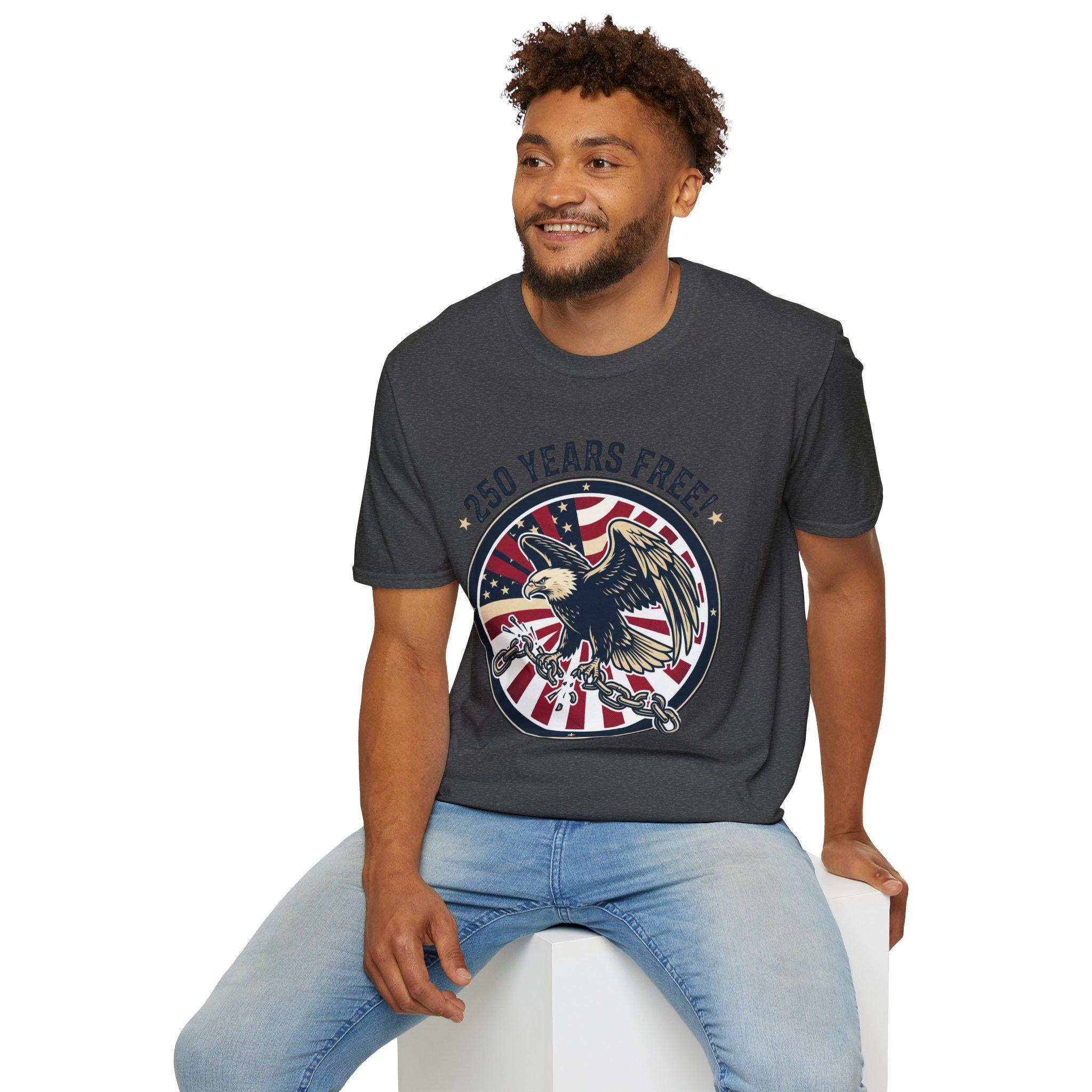 250 Years Free Eagle T-Shirt | American Flag Patriotic Vintage