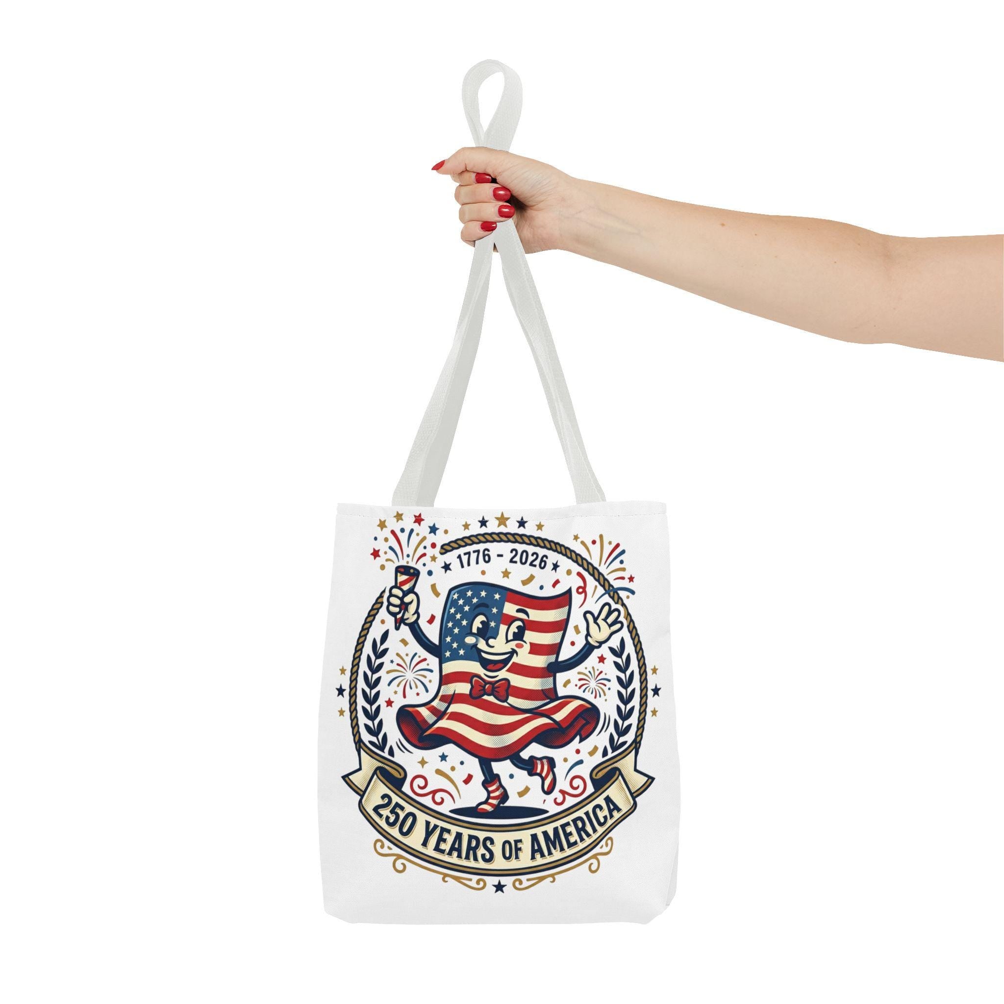 250 Years of America retro flag character Tote Bag | 1776-2026 Independence