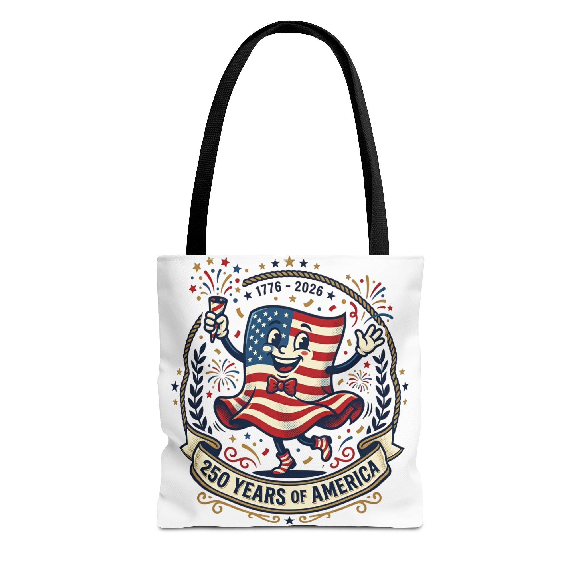 250 Years of America retro flag character Tote Bag | 1776-2026 Independence