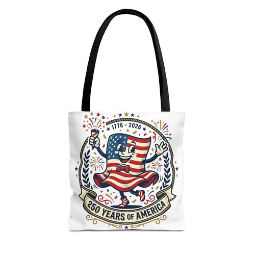 250 Years of America retro flag character Tote Bag | 1776-2026 Independence