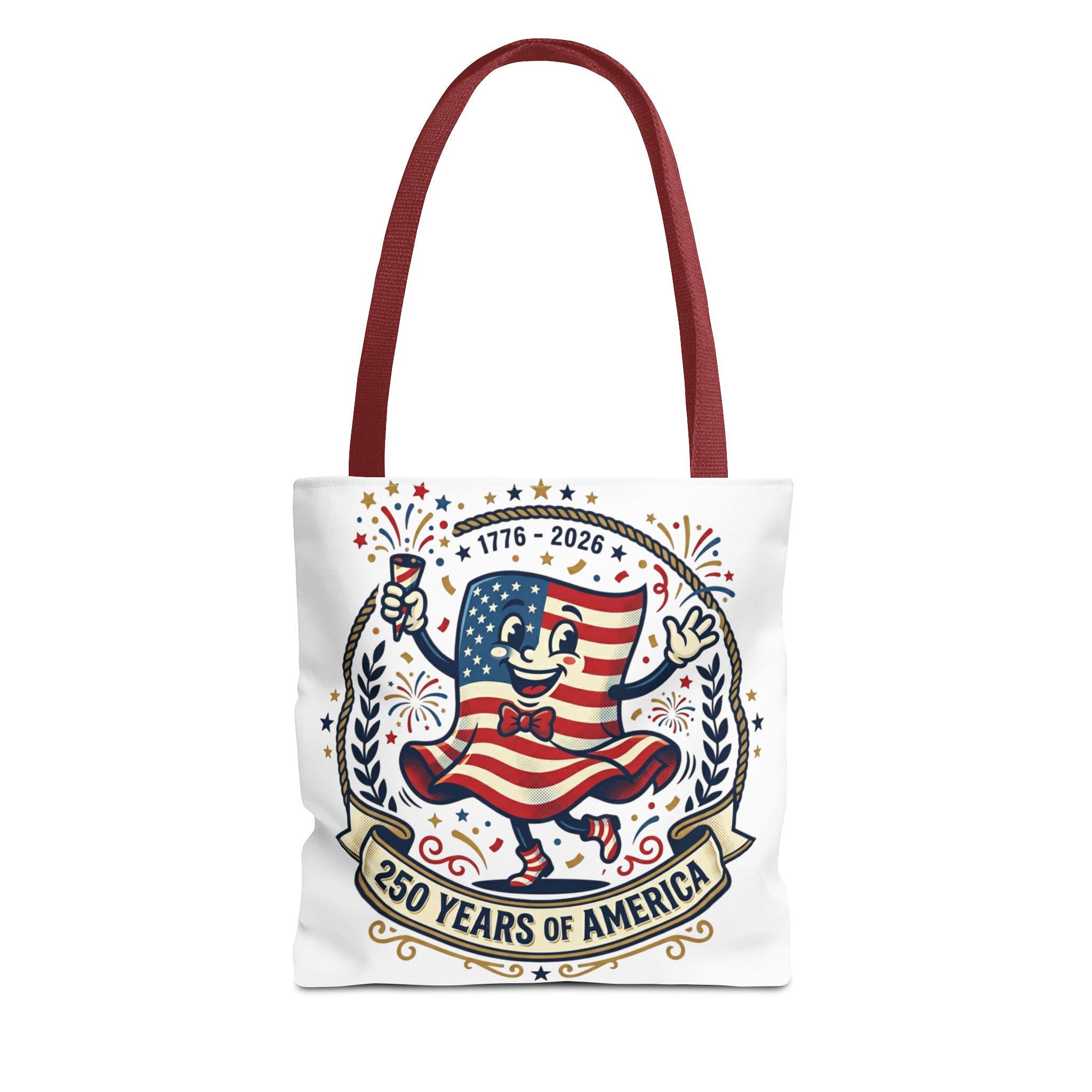 250 Years of America retro flag character Tote Bag | 1776-2026 Independence