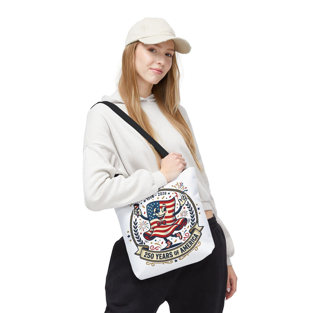 250 Years of America retro flag character Tote Bag | 1776-2026 Independence