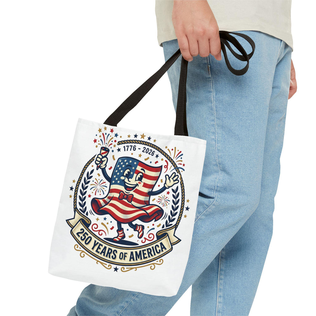 250 Years of America retro flag character Tote Bag | 1776-2026 Independence