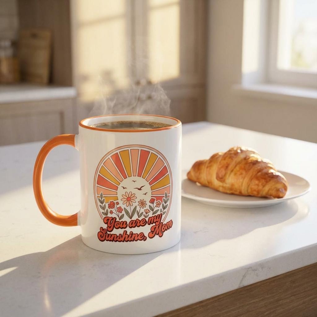 You Are My Sunshine Mug | Accent Rim & Handle Ceramic Mug (11oz, 15oz)
