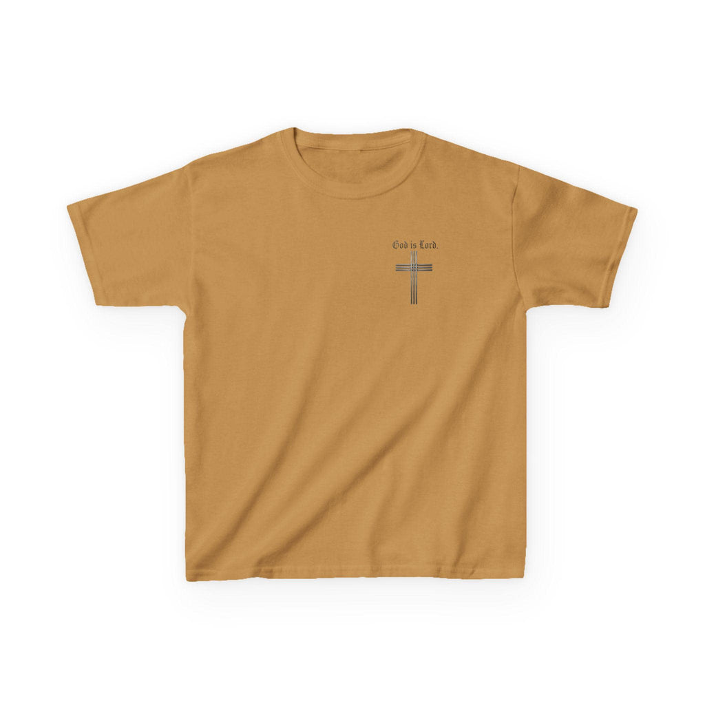 God Is Lord cross Kids Tee | Christian faith shirt, religious youth top, Christian Youth Gift