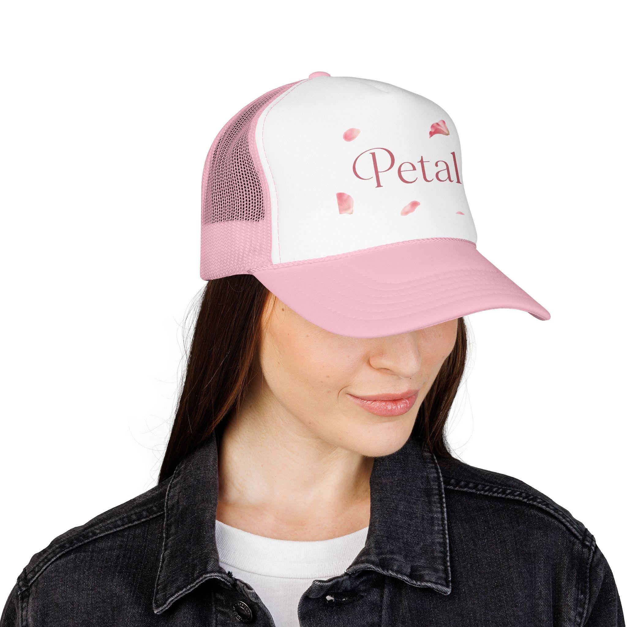Petal | Hat, pink floral petals trucker cap, Petal Gift, Floral Hat