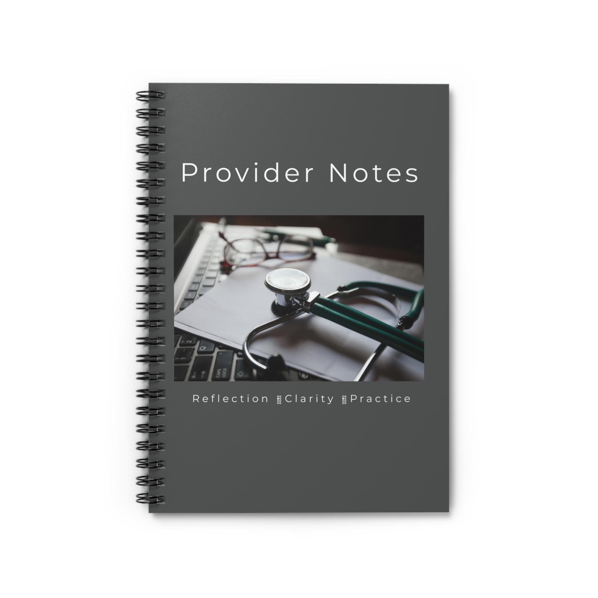 Provider Notes Spiral Notebook | Medical Stethoscope Desk Photo, Ruled Journal