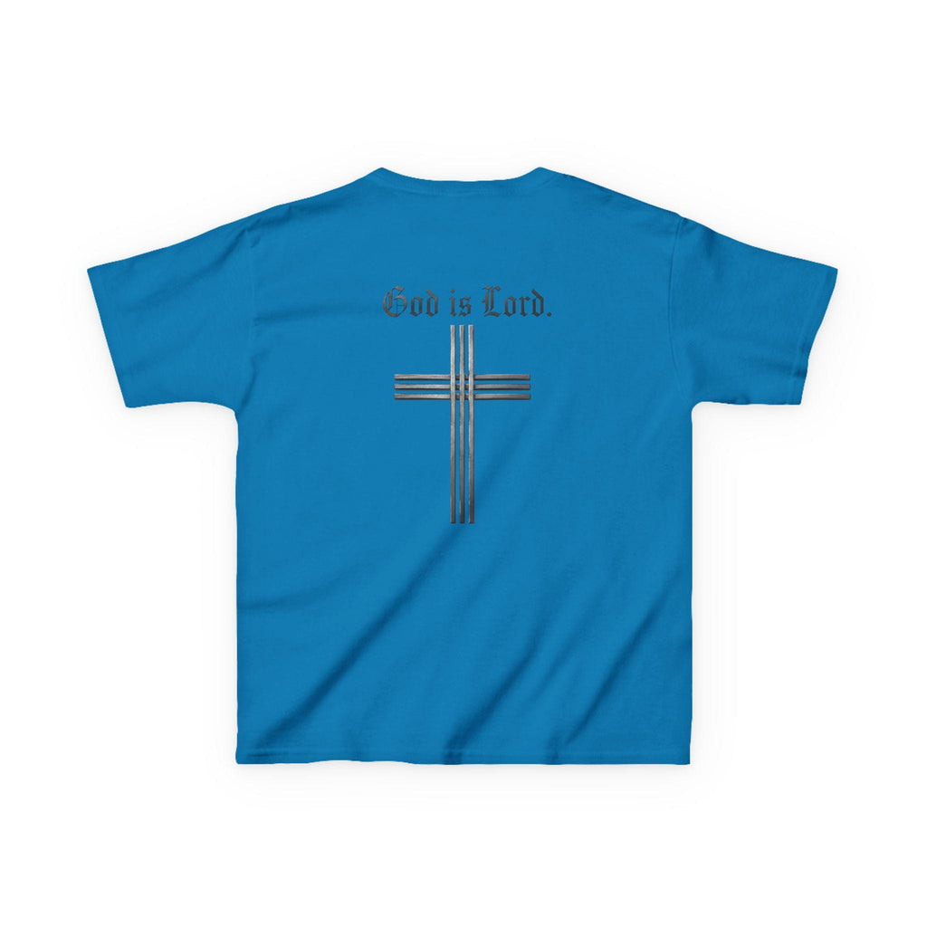 God Is Lord cross Kids Tee | Christian faith shirt, religious youth top, Christian Youth Gift