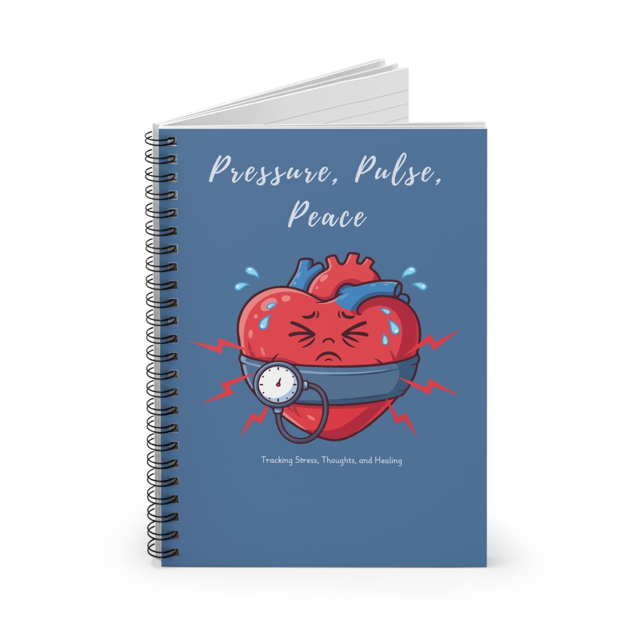 Pressure Pulse Peace heart illustration Spiral Notebook | Ruled Journal