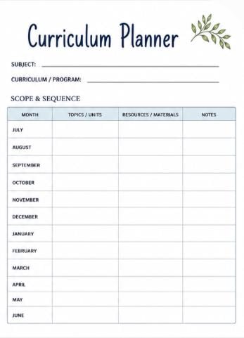 Printable Homeschool Planner PDF