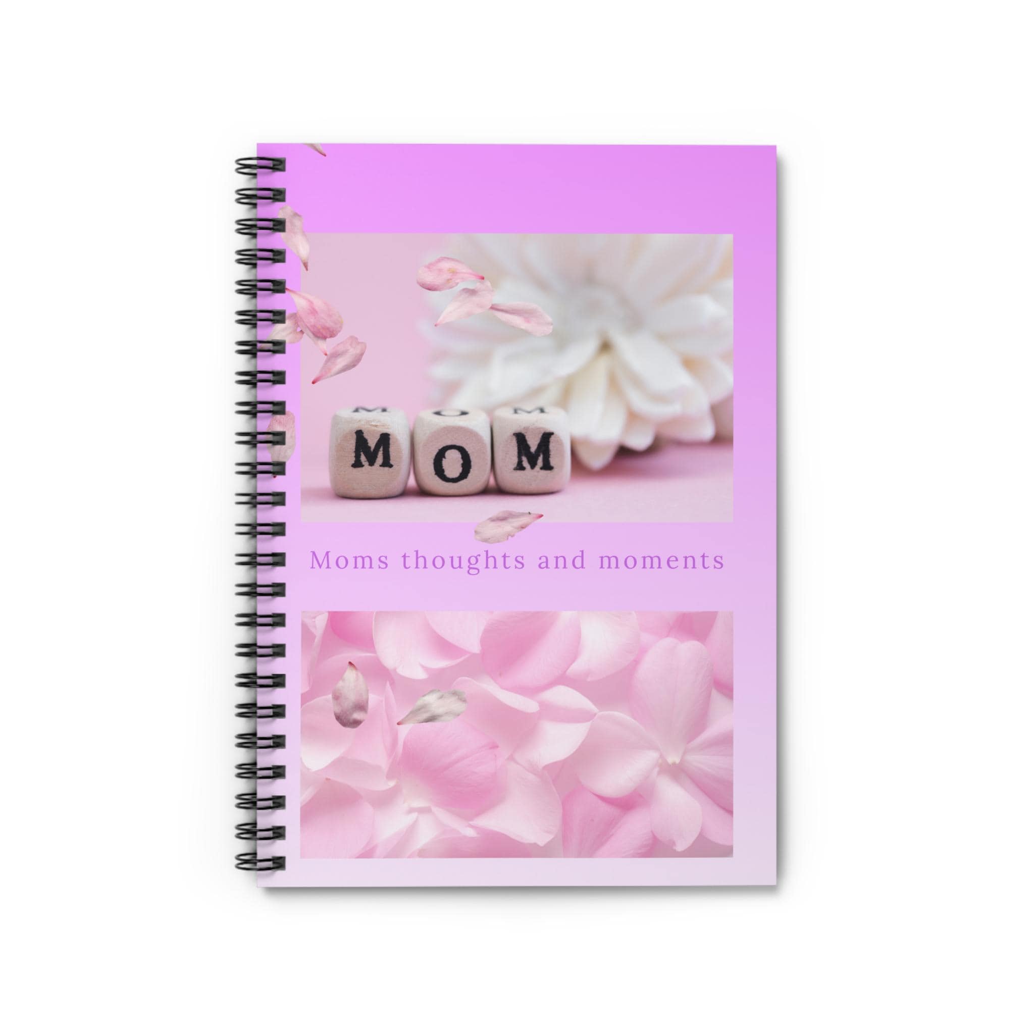 Mom floral photo notebook | Spiral Ruled Journal