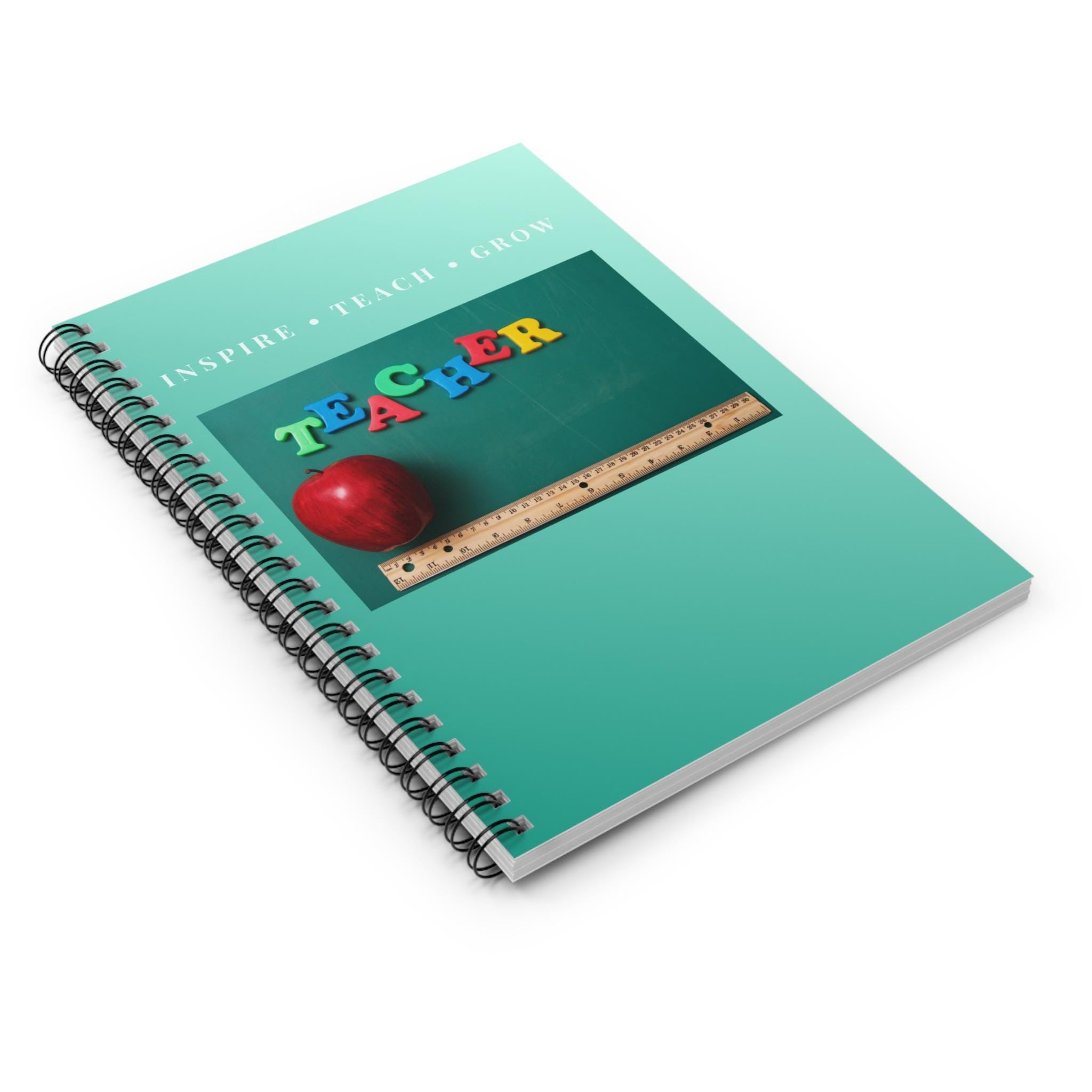 Teacher Apple Chalkboard Notebook | Spiral Ruled Journal