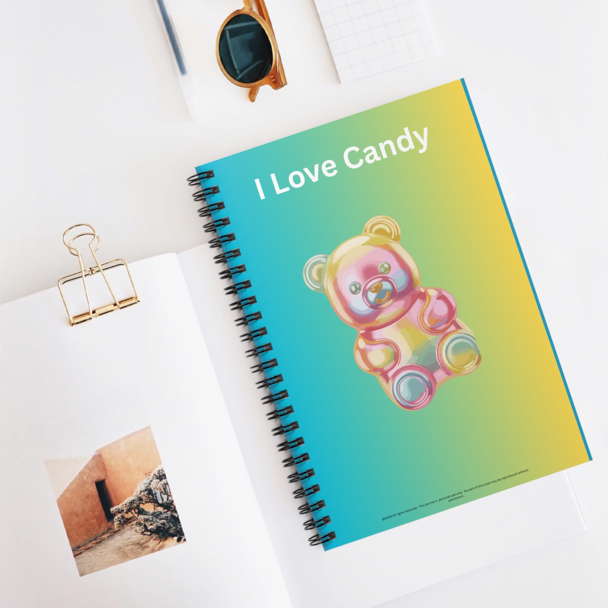 I Love Candy gummy bear design Spiral Notebook