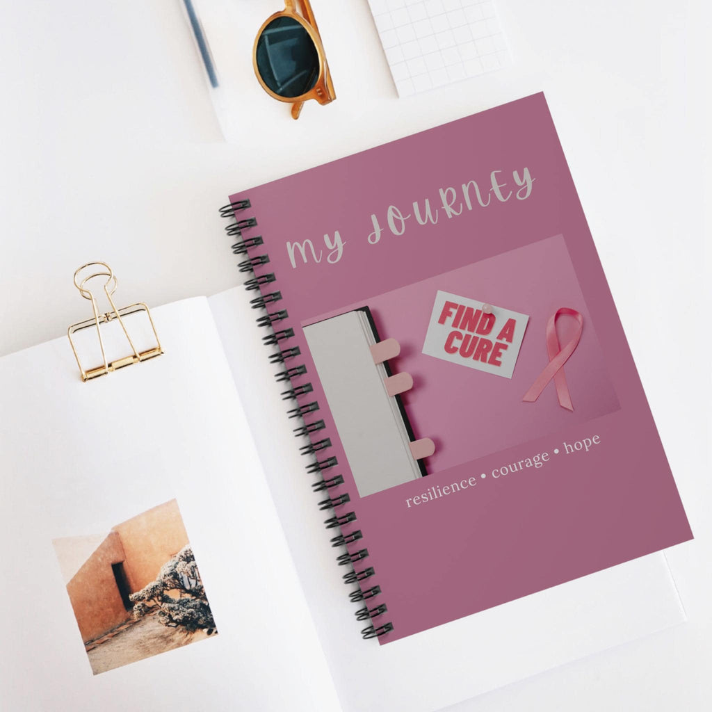 Breast Cancer Awareness My Journey Spiral Notebook | Ruled Journal