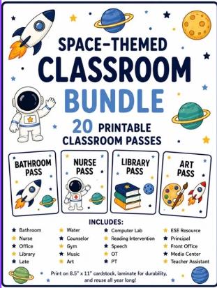 Classroom Bundle 20 Printable Passes