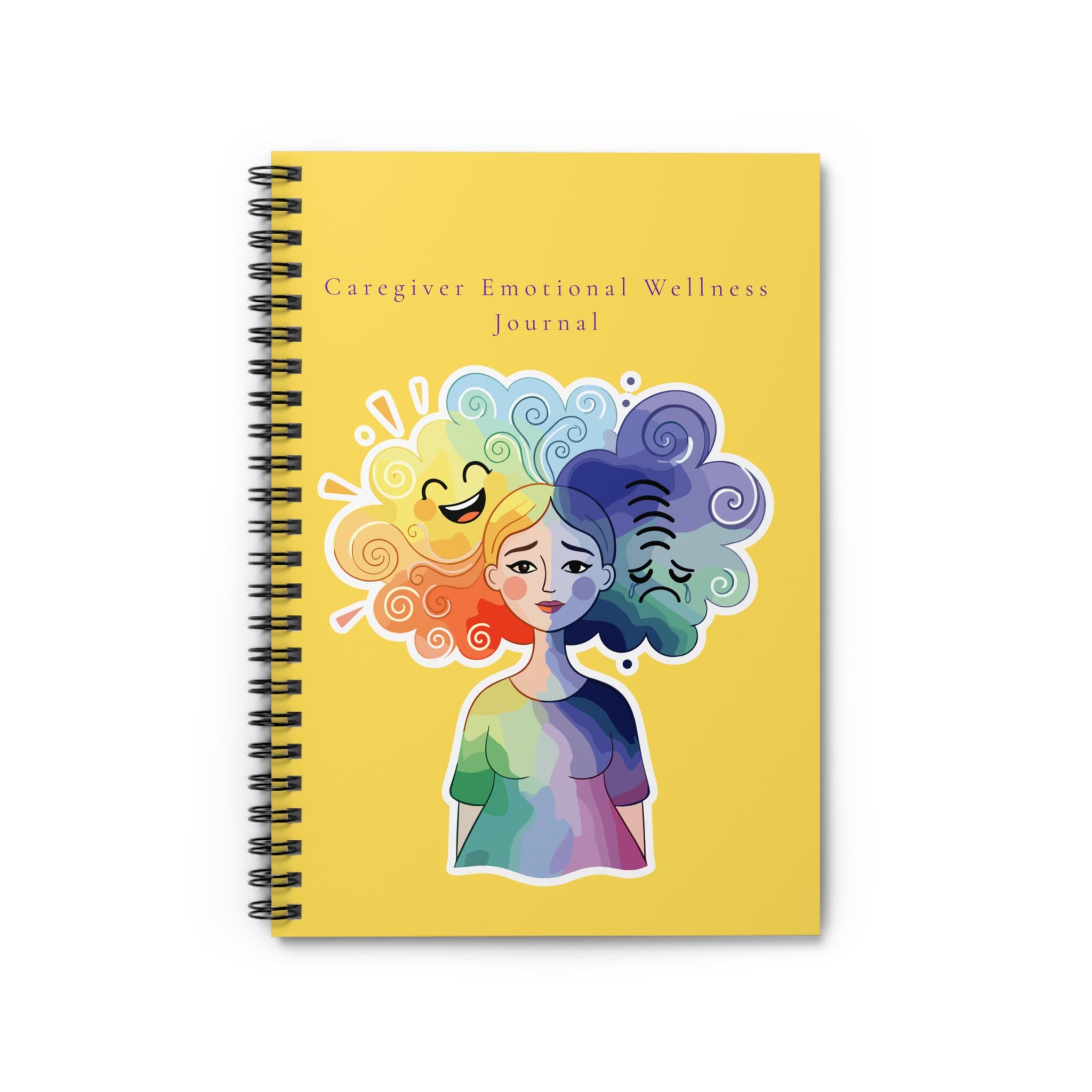 Caregiver Emotional Wellness Journal Spiral Notebook | Emotional Health, Mood Illustration
