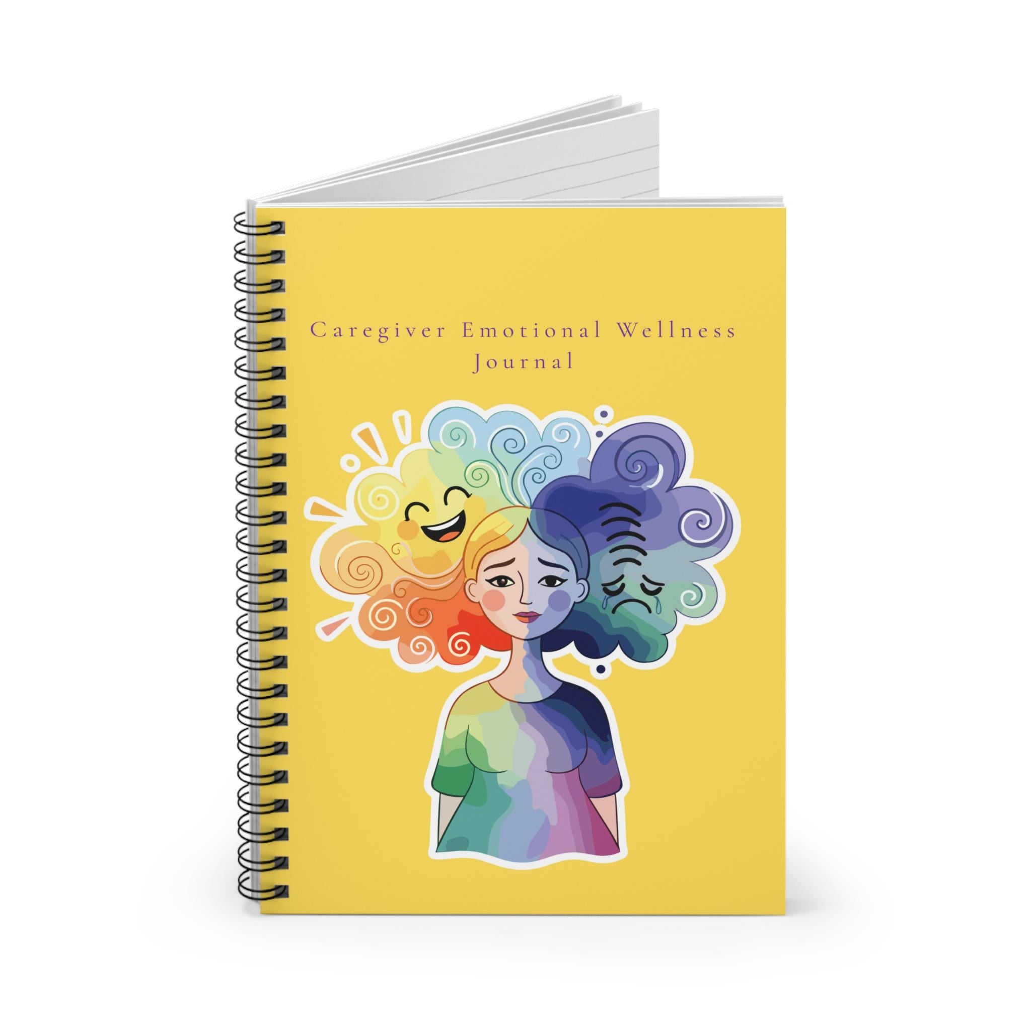 Caregiver Emotional Wellness Journal Spiral Notebook | Emotional Health, Mood Illustration
