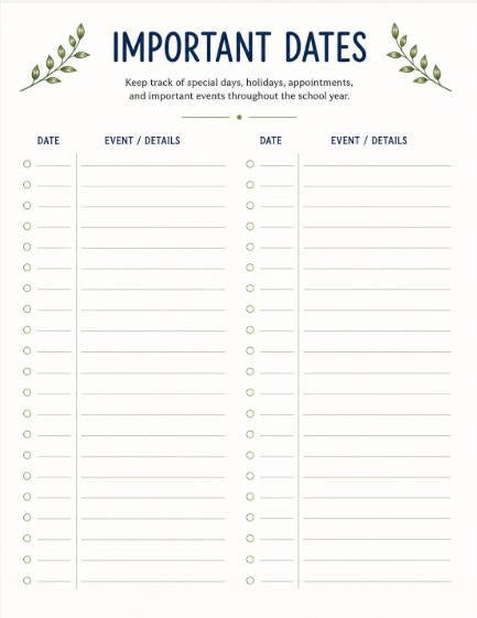 Printable Homeschool Planner PDF