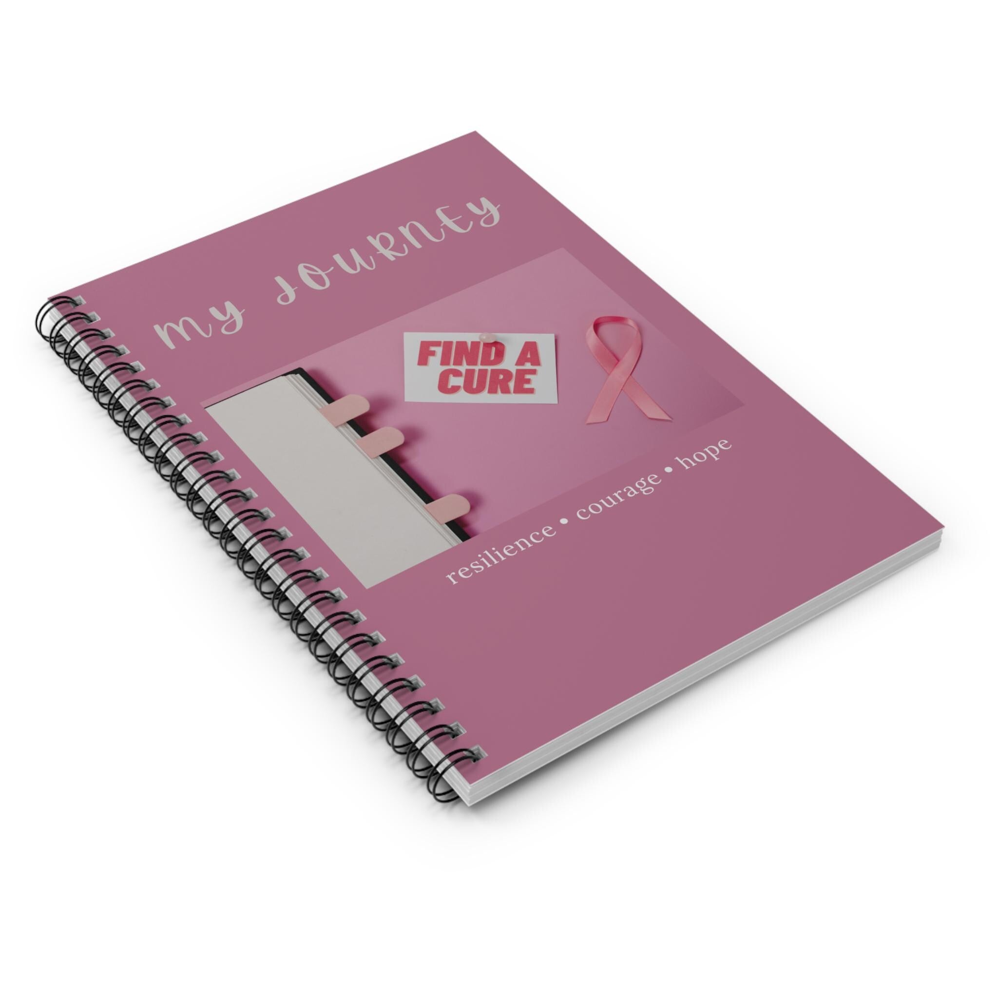Breast Cancer Awareness My Journey Spiral Notebook | Ruled Journal