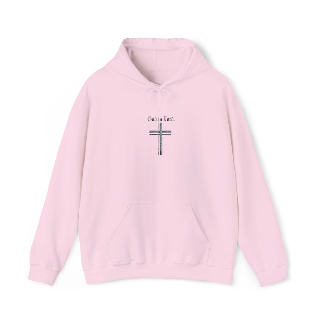 Faith Cross Illustration Hoodie | Floral Cross with "God is Lord" Script, Faith Hoodie, Christian Gift