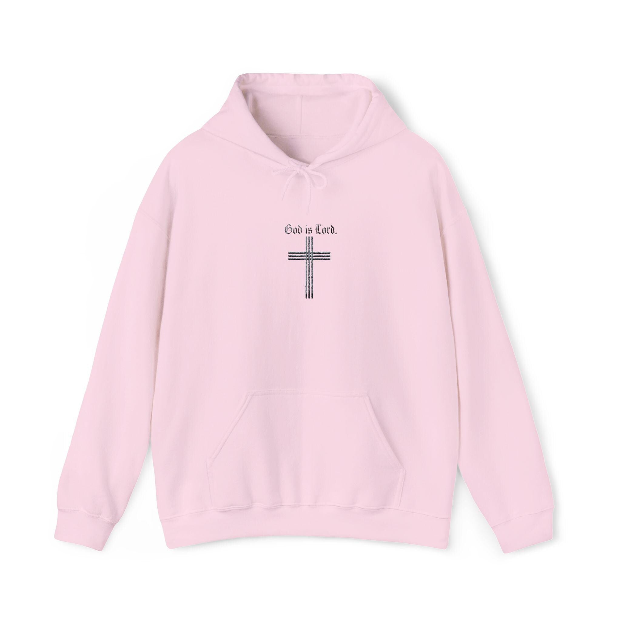 Faith Cross Illustration Hoodie | Floral Cross with "God is Lord" Script, Faith Hoodie, Christian Gift