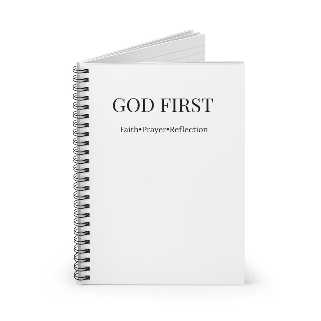 God First Faith Prayer Reflection Spiral Notebook | Ruled Journal