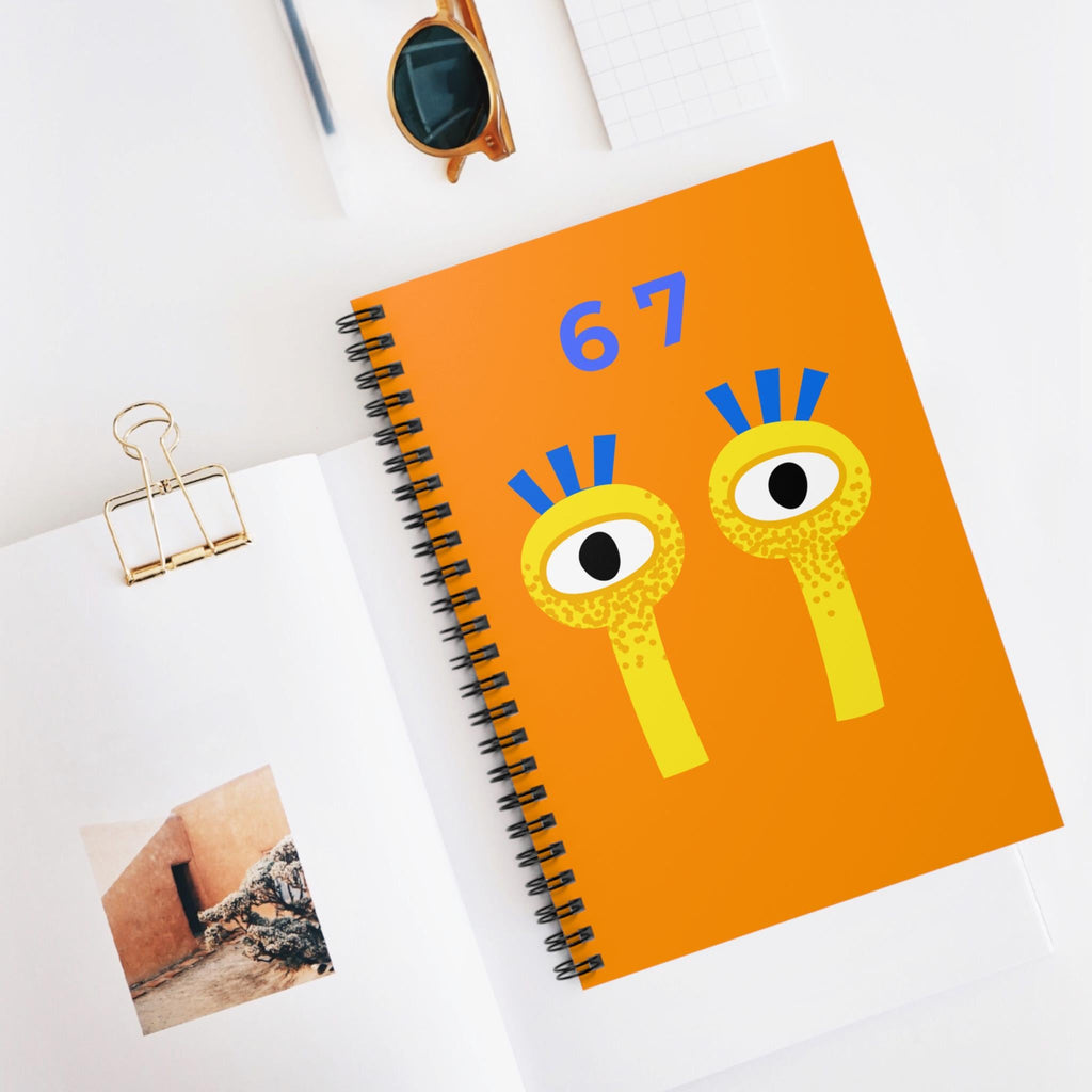 Playful Eyeball Characters Spiral Notebook | Number 67 cover