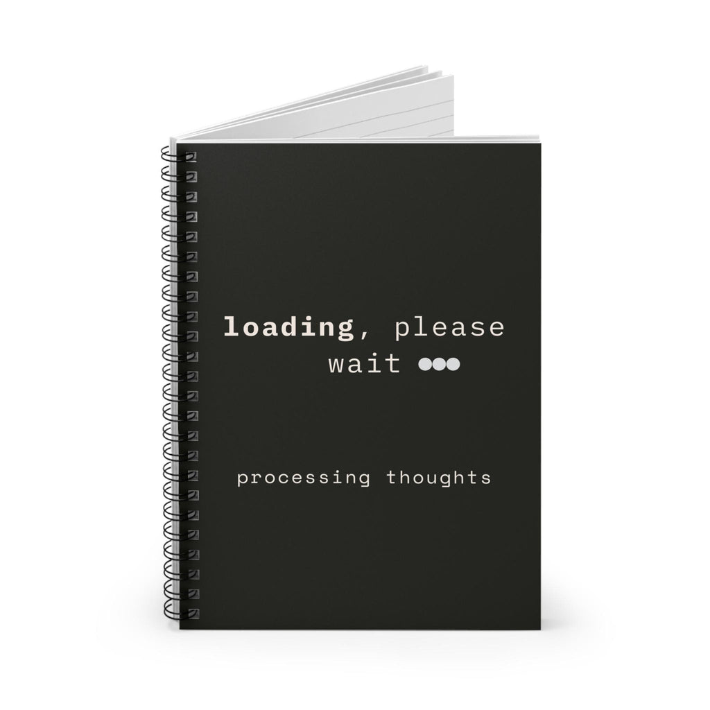 Loading Please Wait processing thoughts Notebook | Spiral Ruled Journal