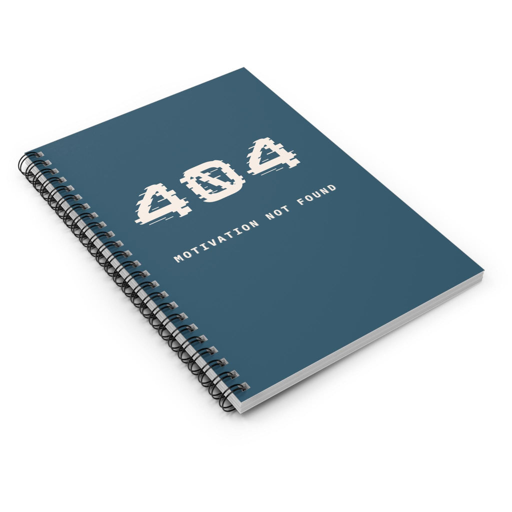 Copy of 404 Motivation Not Found Spiral Notebook | Tech Humor Ruled Journal