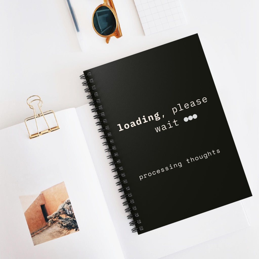 Loading Please Wait processing thoughts Notebook | Spiral Ruled Journal