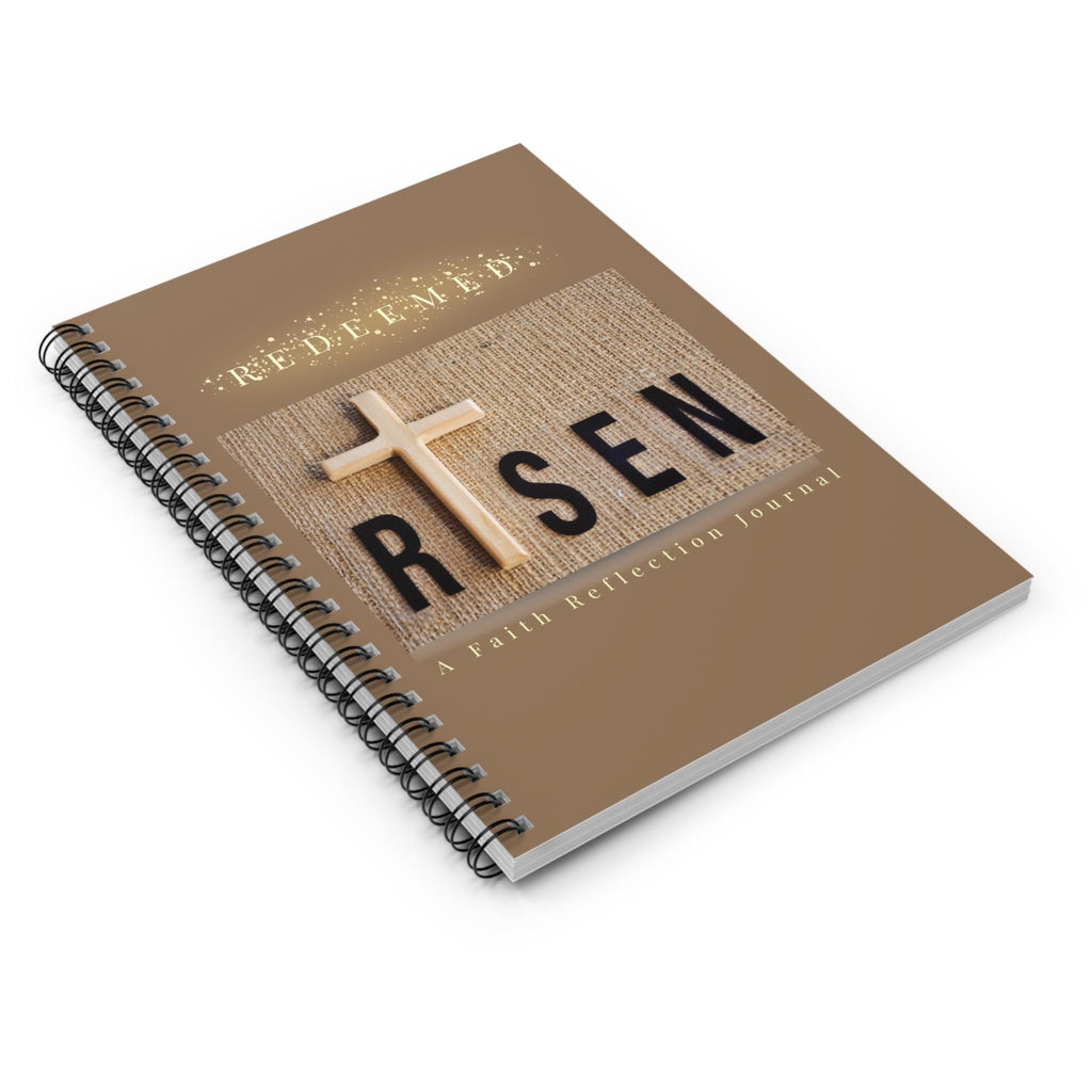 Risen Christian Prayer Journal, Faith Reflection Notebook, Spiral Ruled Bible Study (6" x 8")