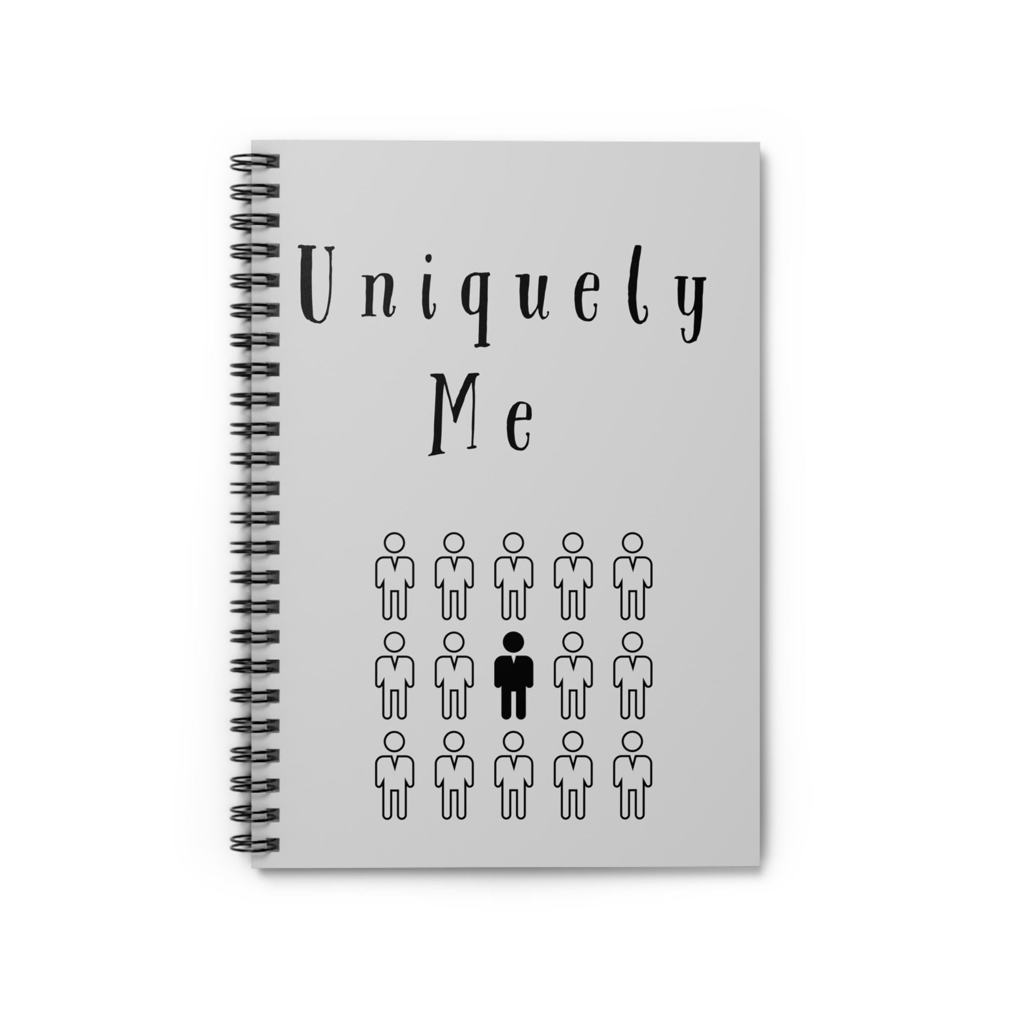 Uniquely Me Spiral Notebook, Self-Love Journal, Motivational Ruled Pages